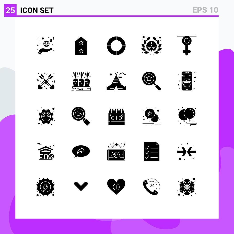 User Interface Pack of 25 Basic Solid Glyphs of human gender chart gender badge Editable Vector Design Elements