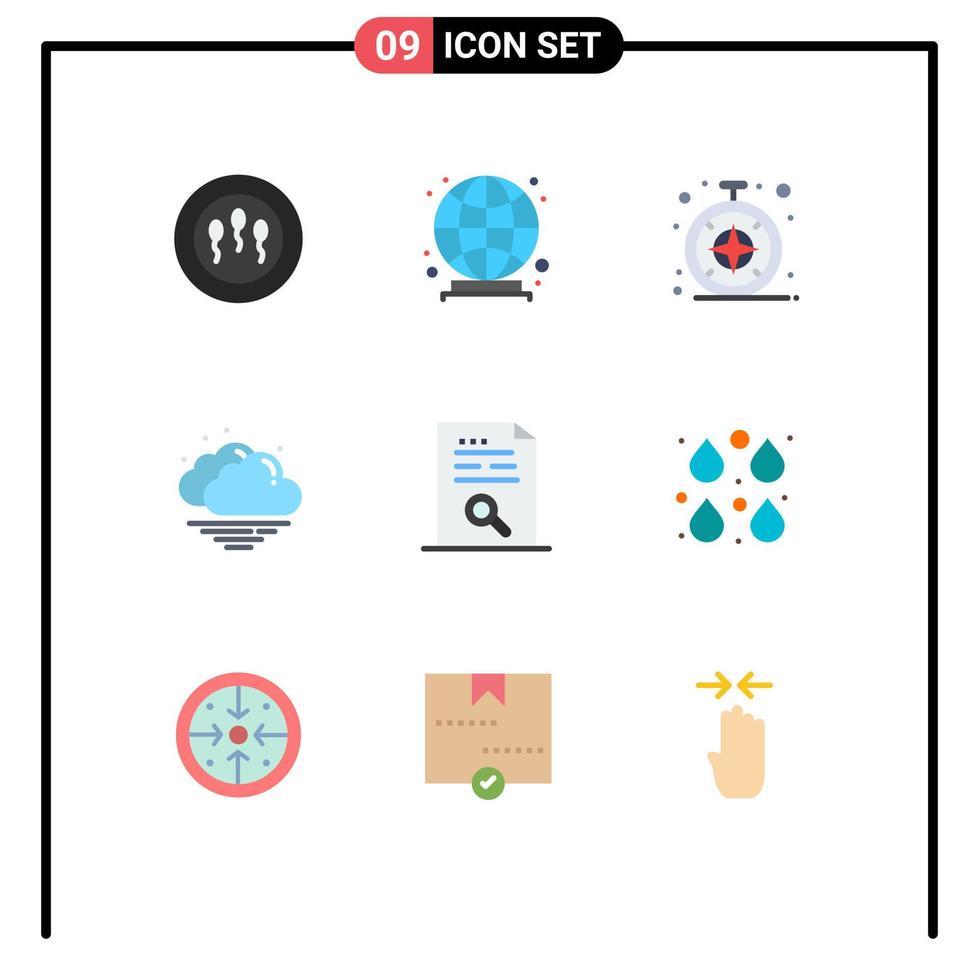 Pack of 9 creative Flat Colors of color file safari document content Editable Vector Design Elements