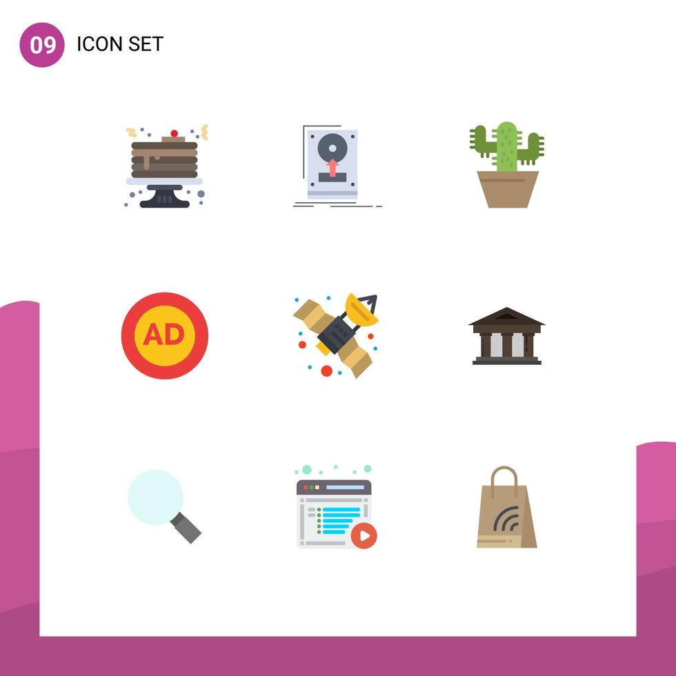 9 Flat Color concept for Websites Mobile and Apps block advertisement upload ad block spring Editable Vector Design Elements