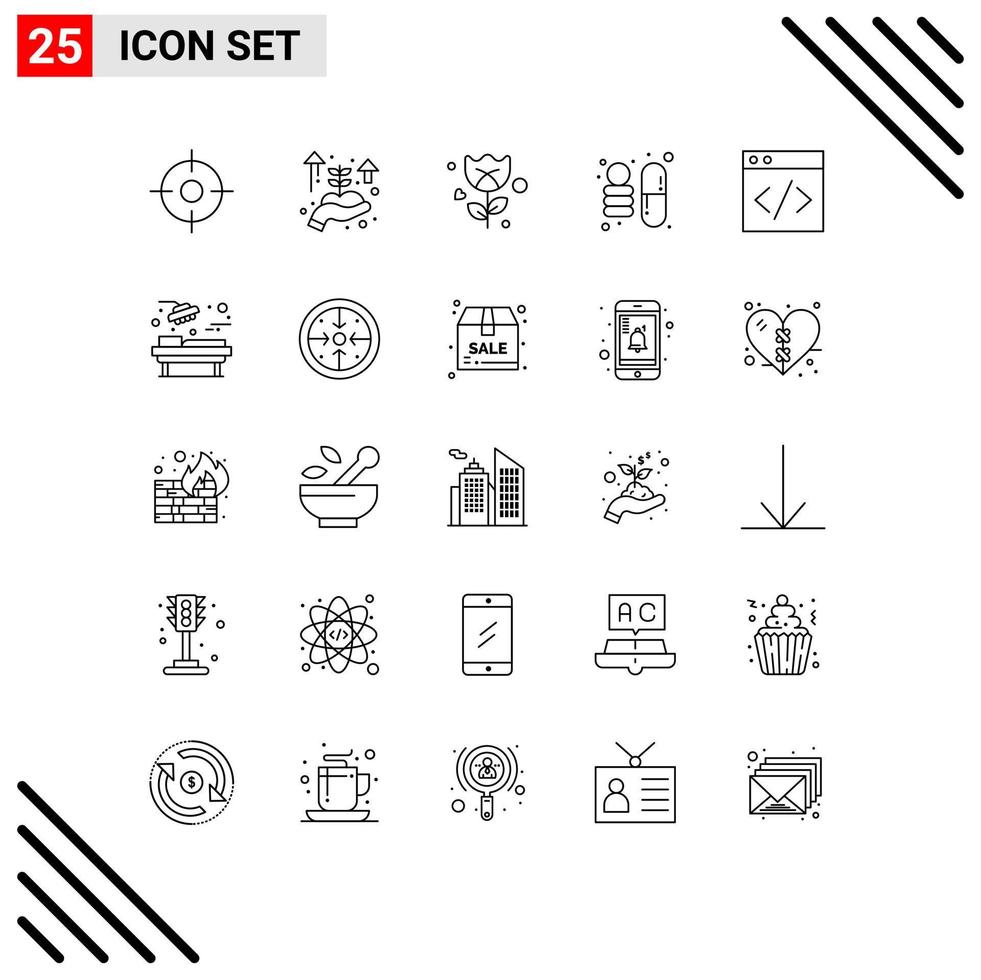 25 Thematic Vector Lines and Editable Symbols of room hospital rose development web Editable Vector Design Elements