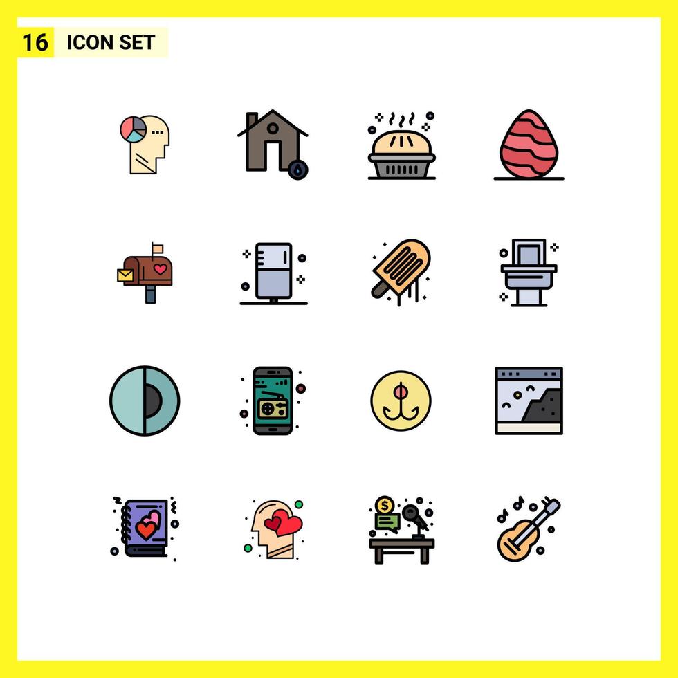 16 iconos creativos signos y símbolos modernos de casa de huevos de primavera pastel de pascua elementos de diseño de vectores creativos editables