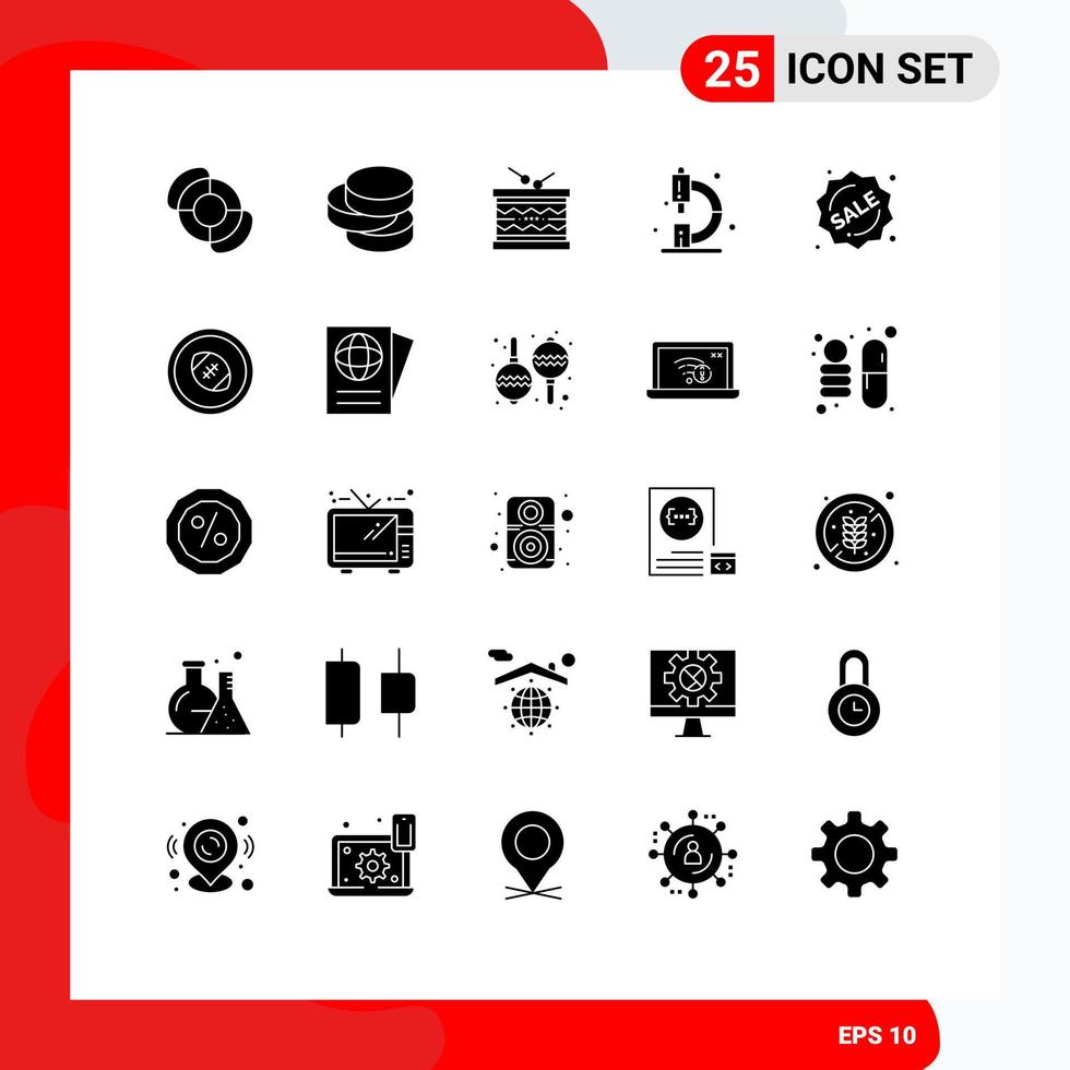 25 iconos creativos signos y símbolos modernos de microscopio de etiqueta química de laboratorio irlandés elementos de diseño vectorial editables vector