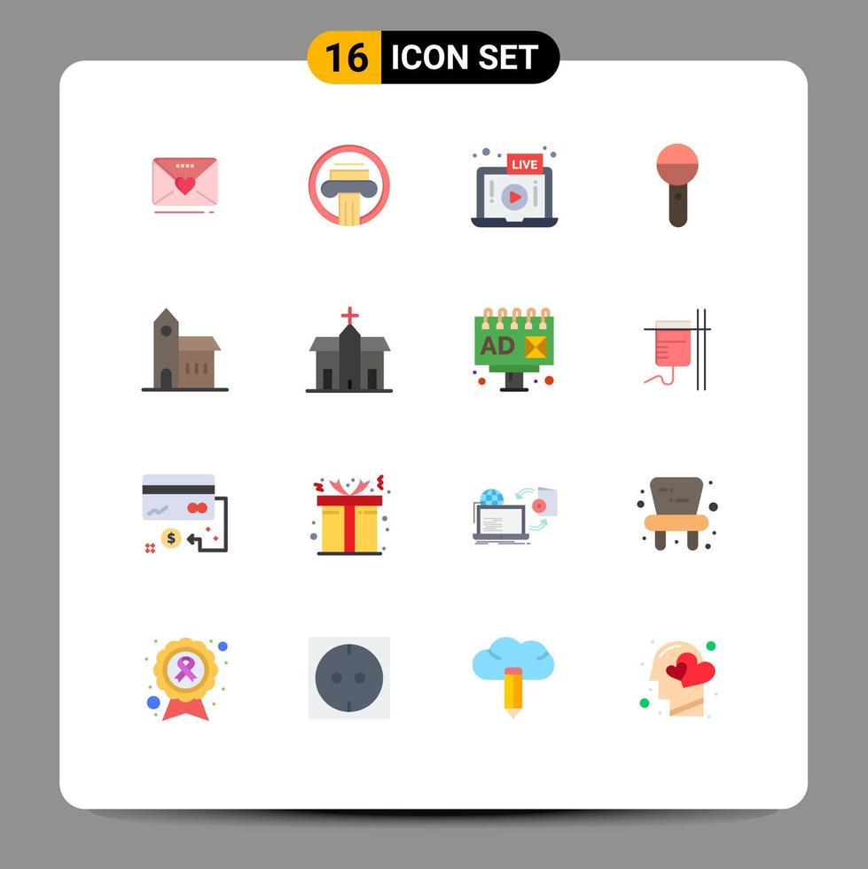 paquete de iconos de vectores de stock de 16 signos de línea y símbolos para micrófono de sonido paquete editable de portátiles de micrófono griego de elementos creativos de diseño de vectores