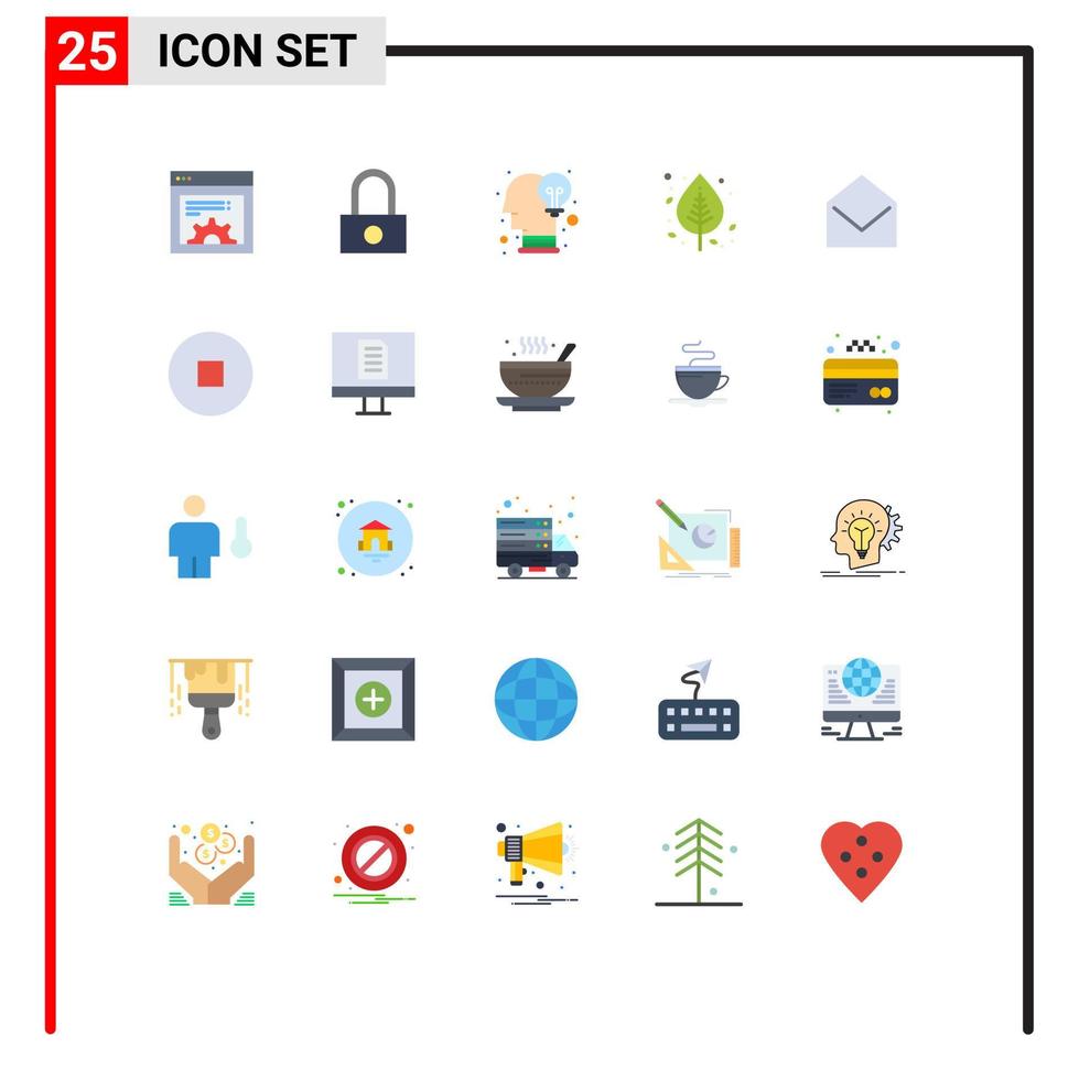 25 Flat Color concept for Websites Mobile and Apps message business idea tree leaf Editable Vector Design Elements