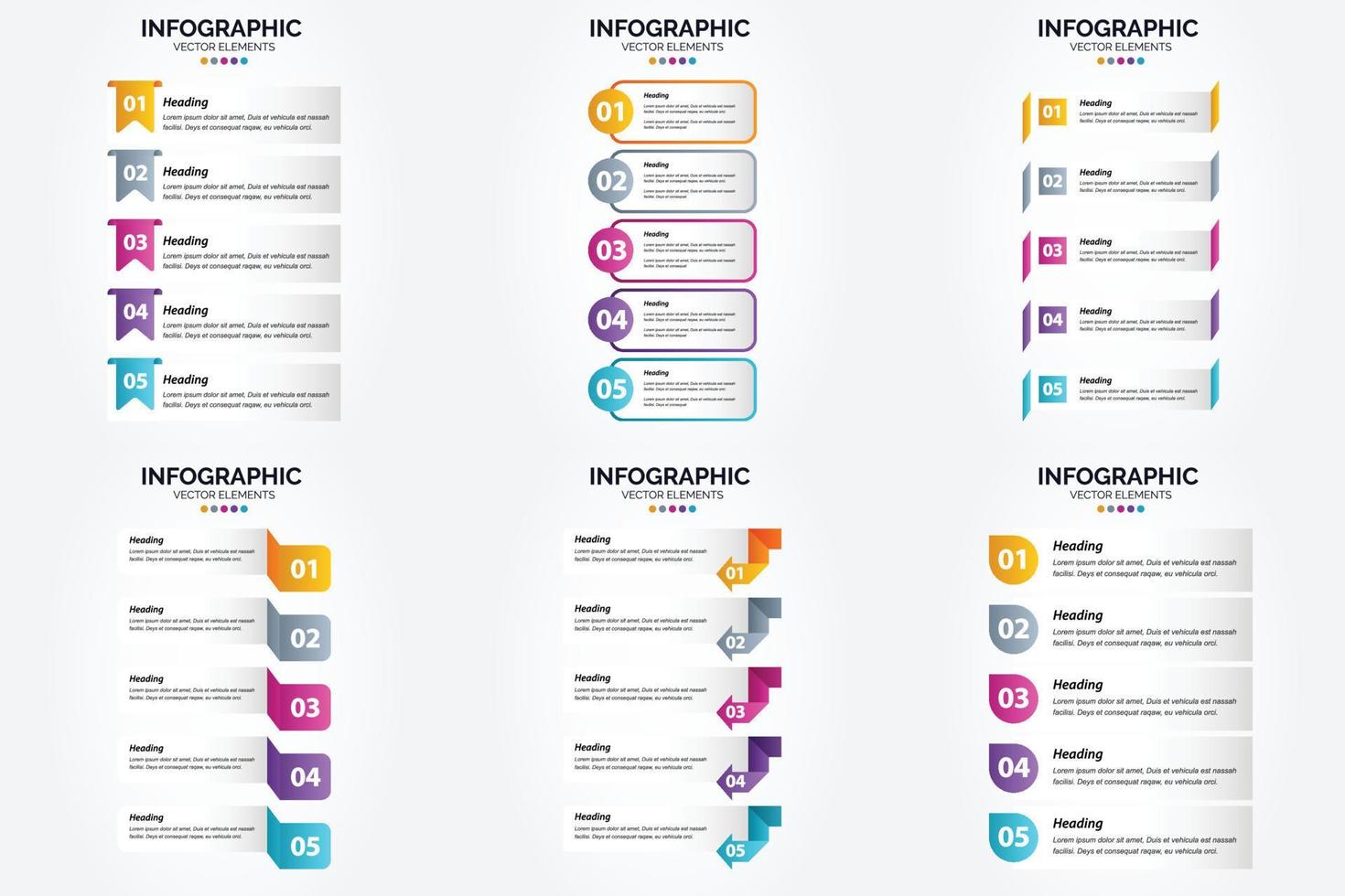 ilustración vectorial infografía conjunto de diseño plano para folleto publicitario y revista vector