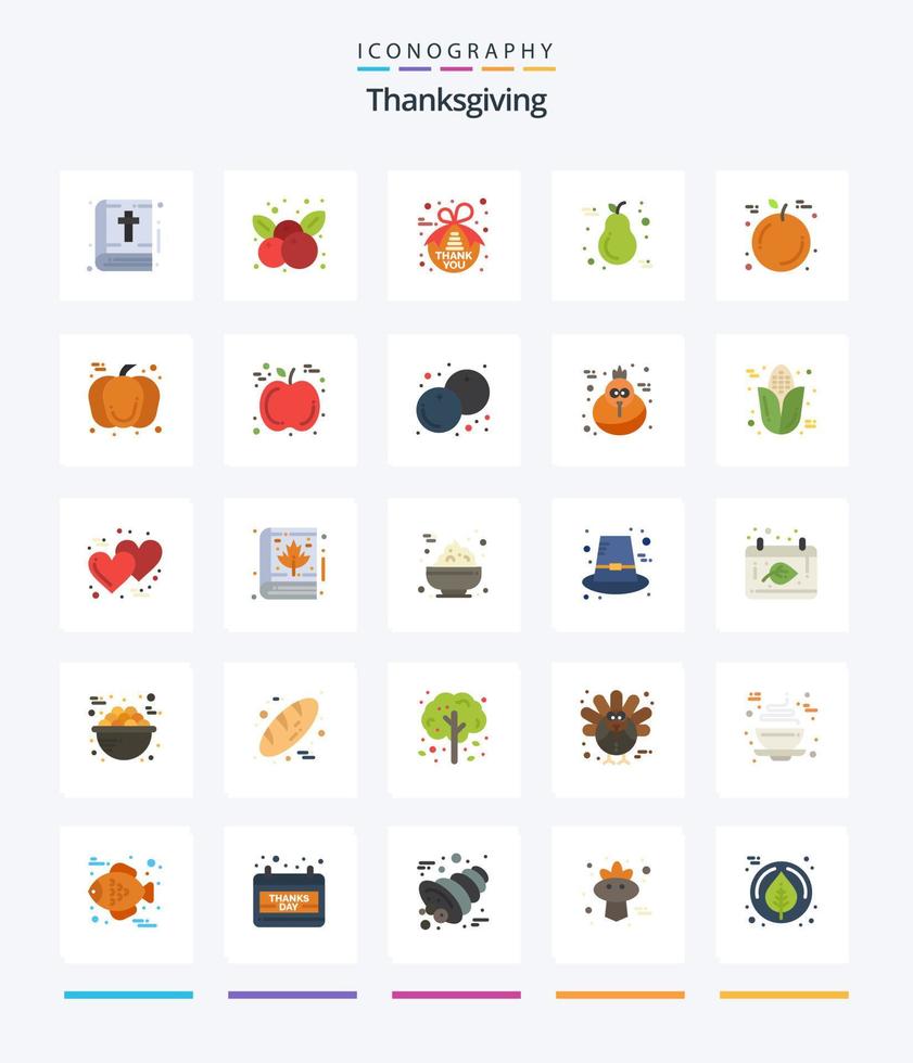 Creative Thanksgiving 25 Flat icon pack  Such As fruit. candle. note. thanksgiving. fruit vector