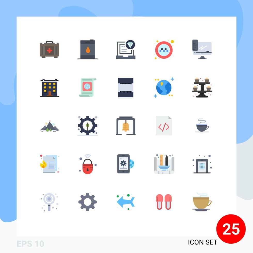 Set of 25 Modern UI Icons Symbols Signs for device computer code taxi service Editable Vector Design Elements