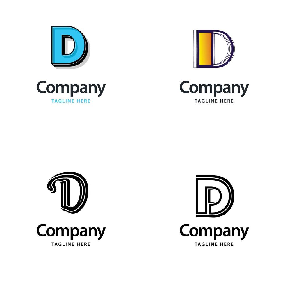Letter D Big Logo Pack Design Creative Modern logos design for your business vector