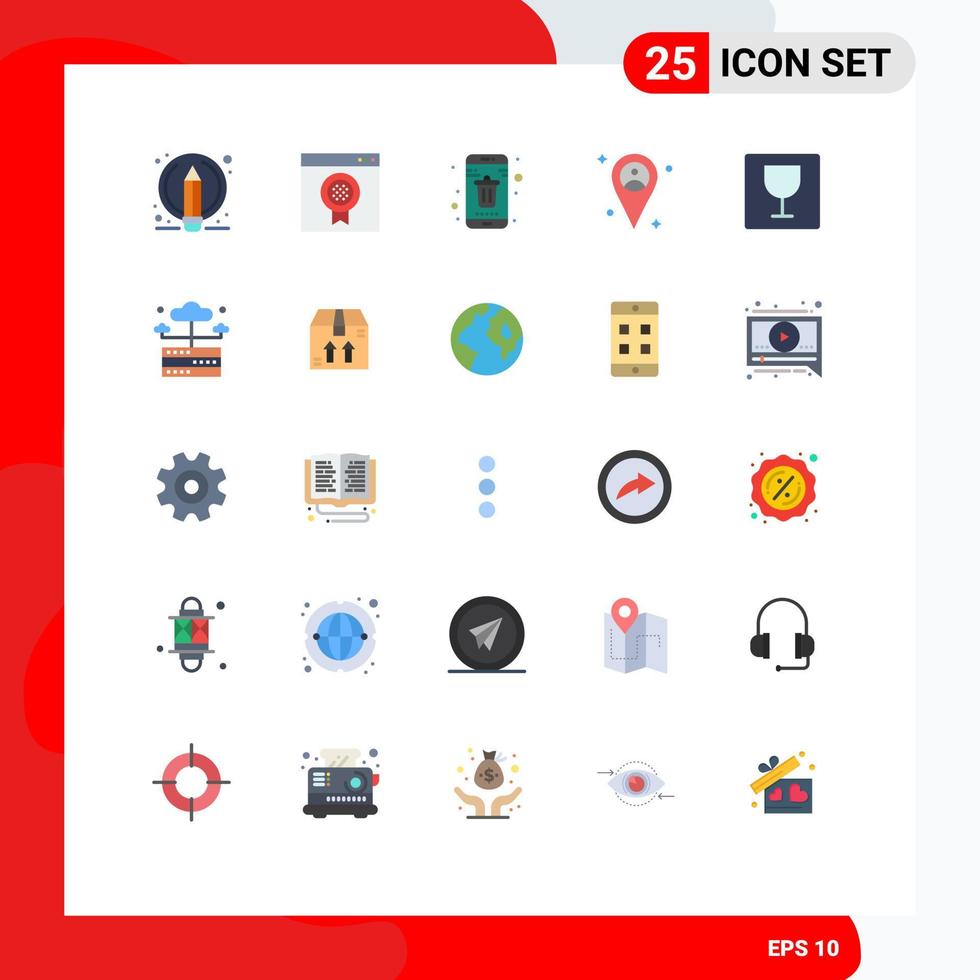 Group of 25 Modern Flat Colors Set for food man app map smartphone Editable Vector Design Elements