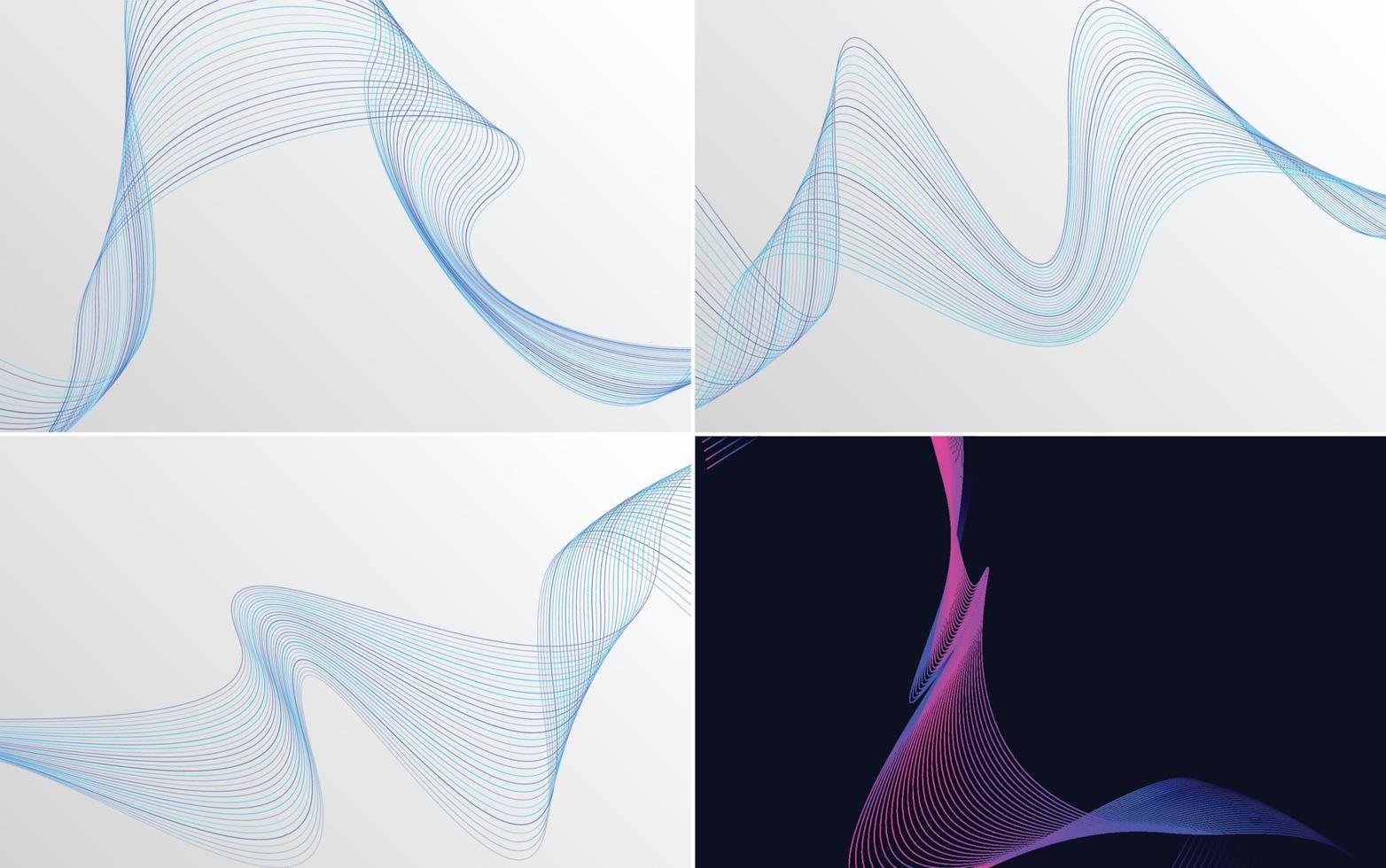 Collection of geometric minimal lines pattern set vector