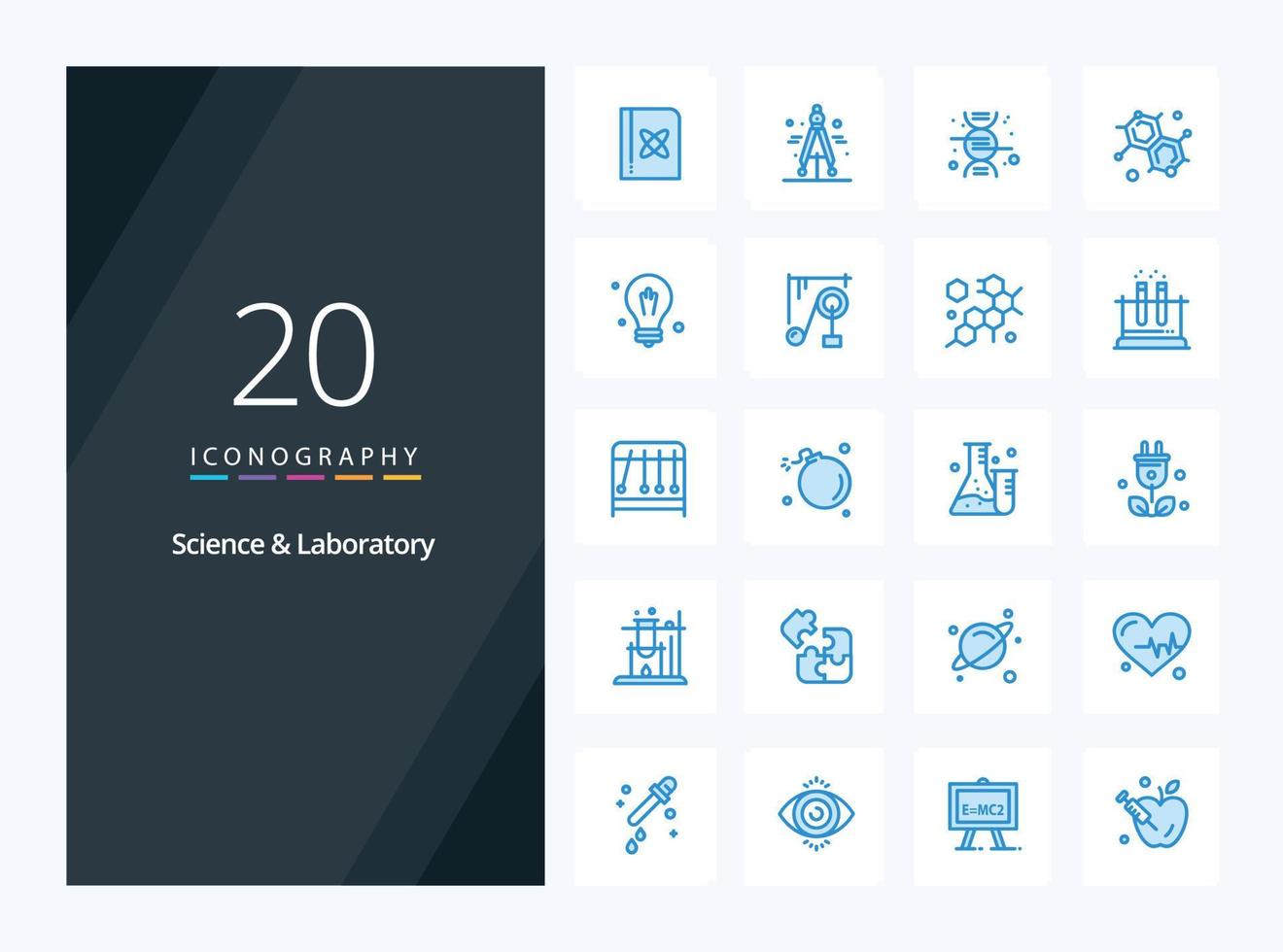 20 Science Blue Color icon for presentation vector