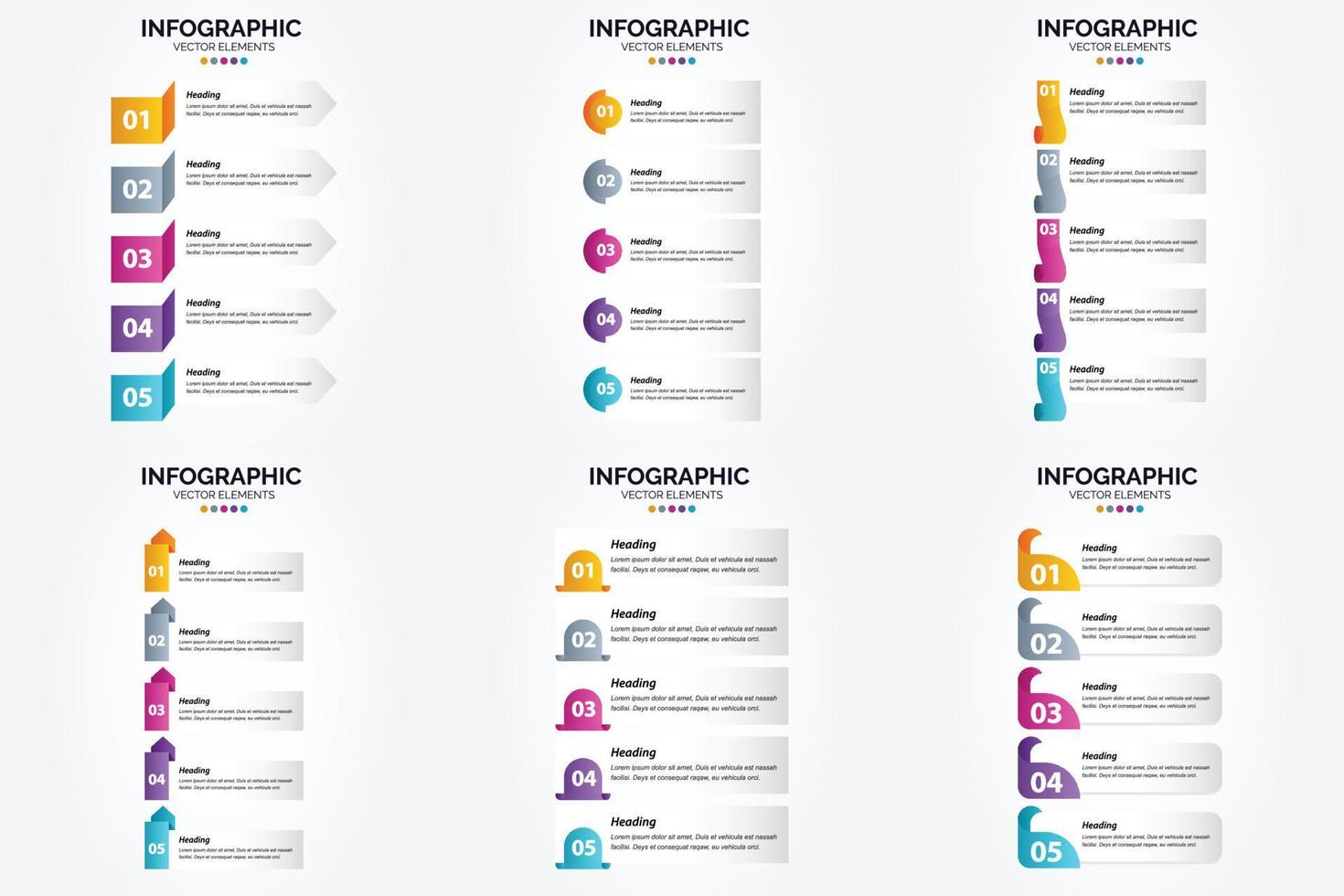 ilustración vectorial infografía conjunto de diseño plano para folleto publicitario y revista vector