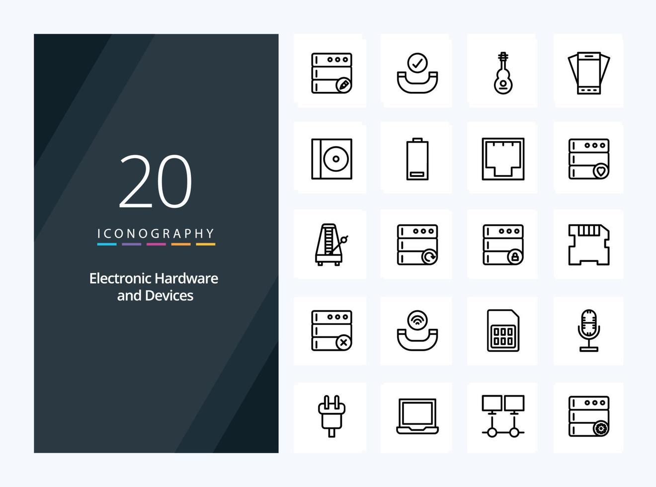 20 Devices Outline icon for presentation vector