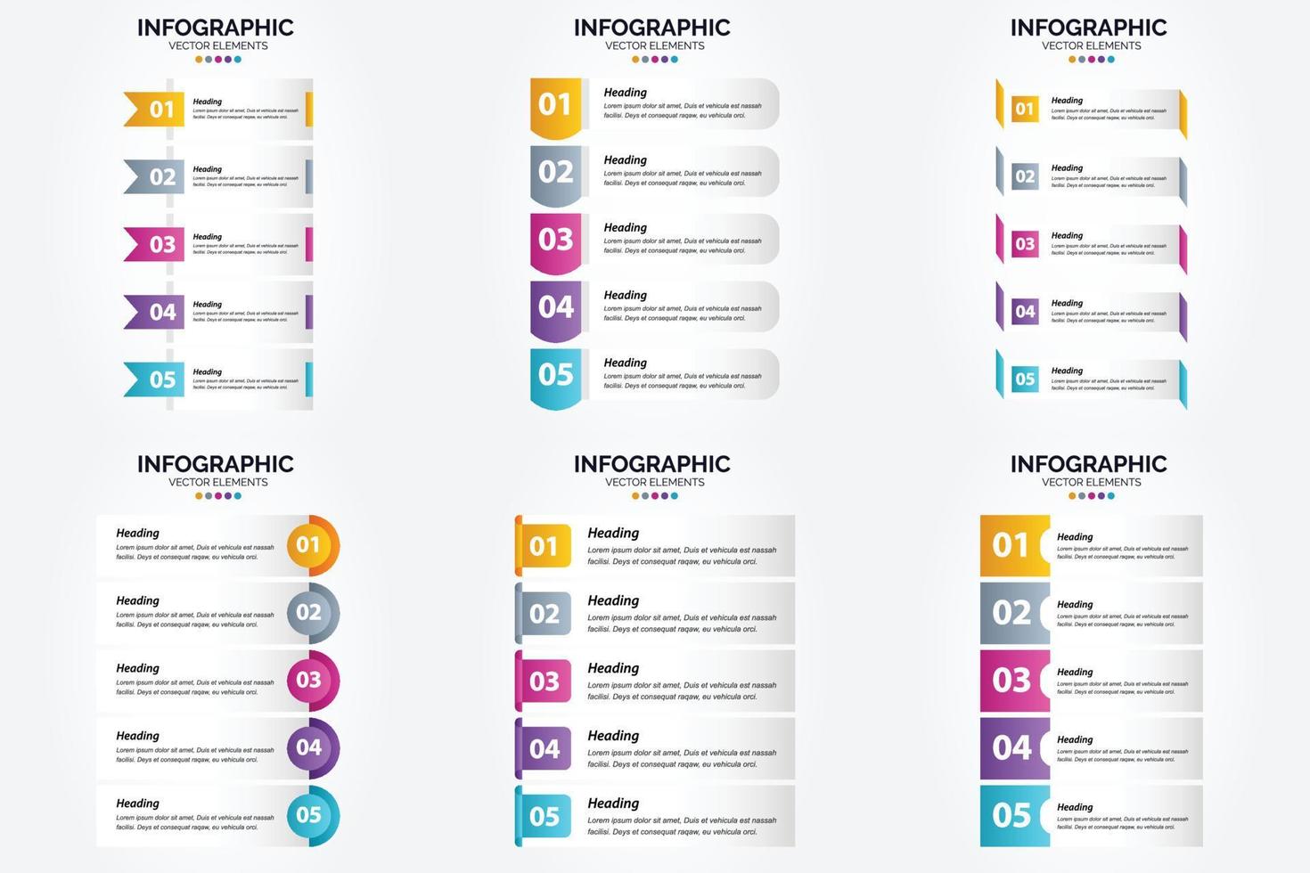 ilustración vectorial infografía conjunto de diseño plano para folleto publicitario y revista vector