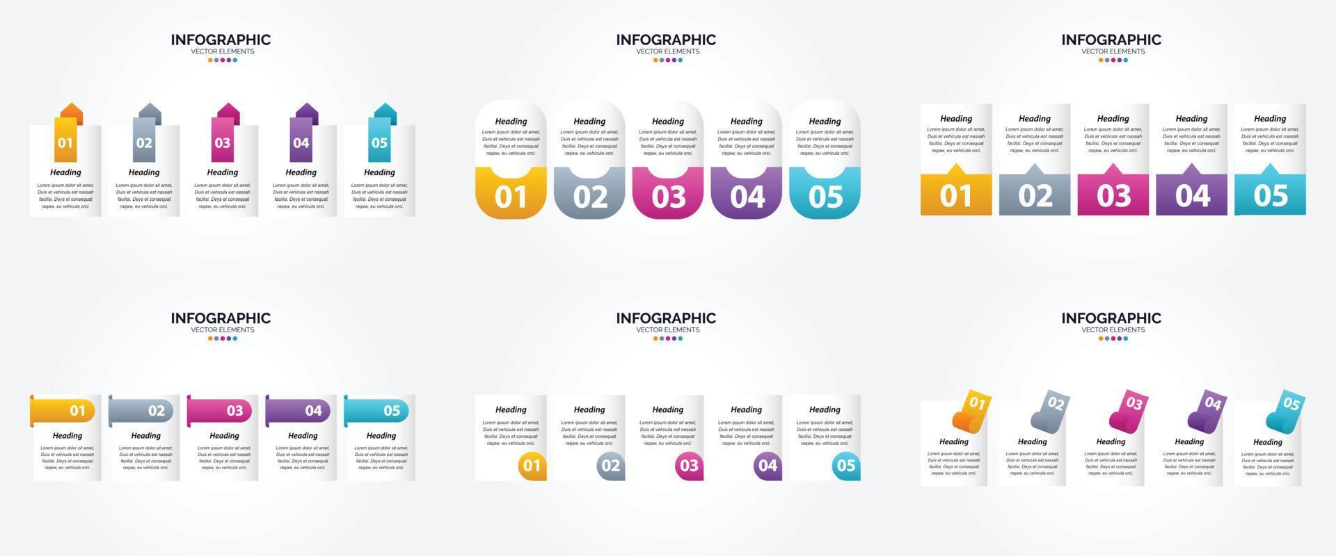 ilustración vectorial infografía conjunto de diseño plano para folleto publicitario y revista vector