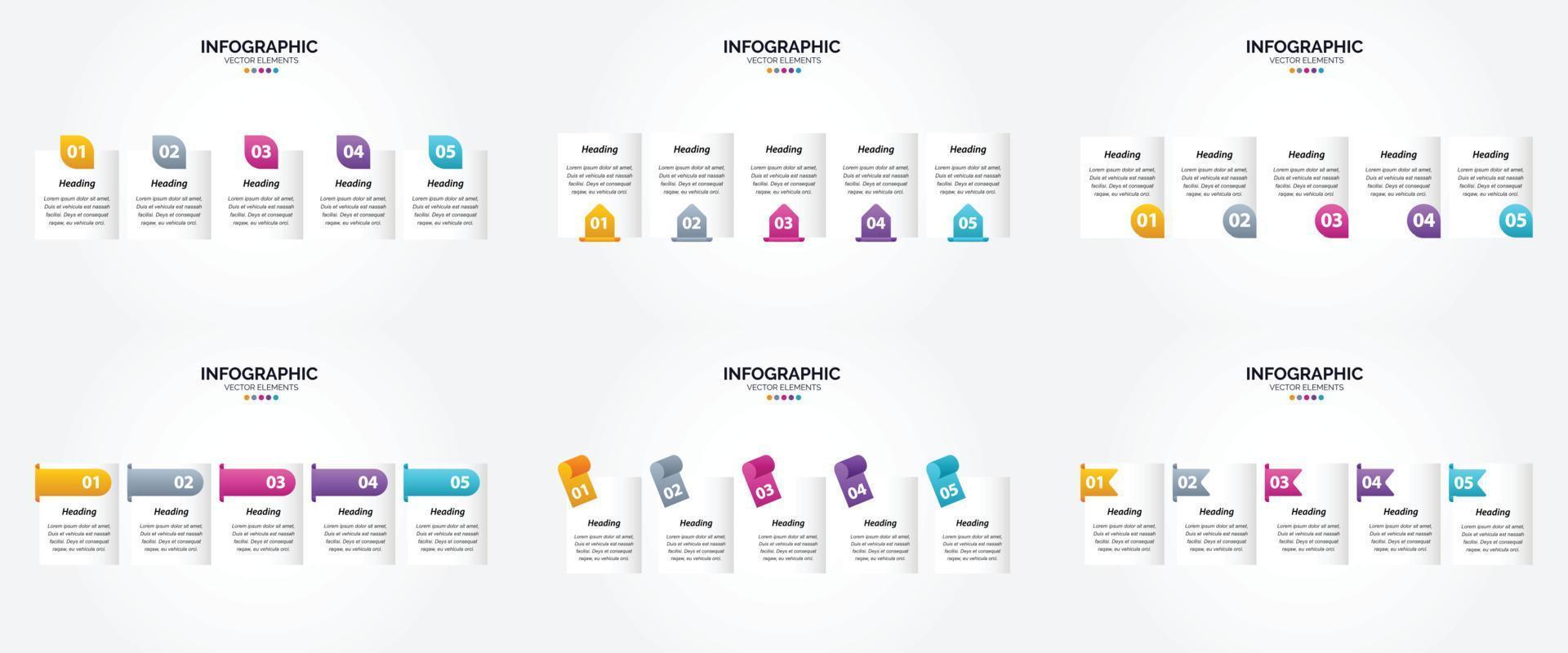 ilustración vectorial infografía conjunto de diseño plano para folleto publicitario y revista vector