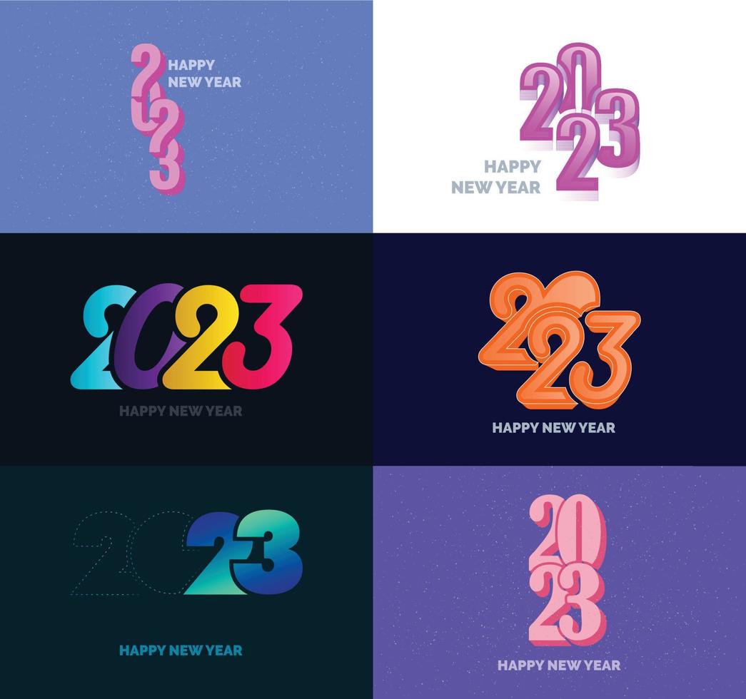 Big Set of 2023 Happy New Year logo text design 2023 number design template vector