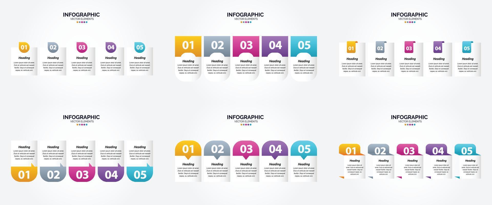 ilustración vectorial infografía conjunto de diseño plano para folleto publicitario y revista vector