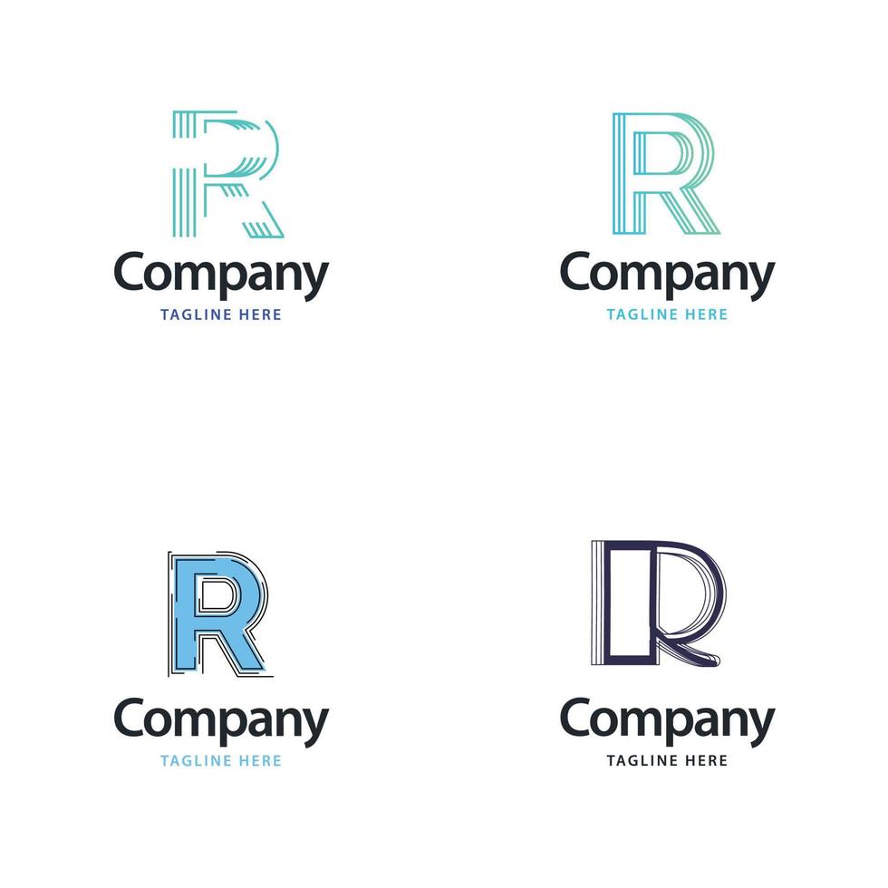 Letter R Big Logo Pack Design Creative Modern logos design for your business vector