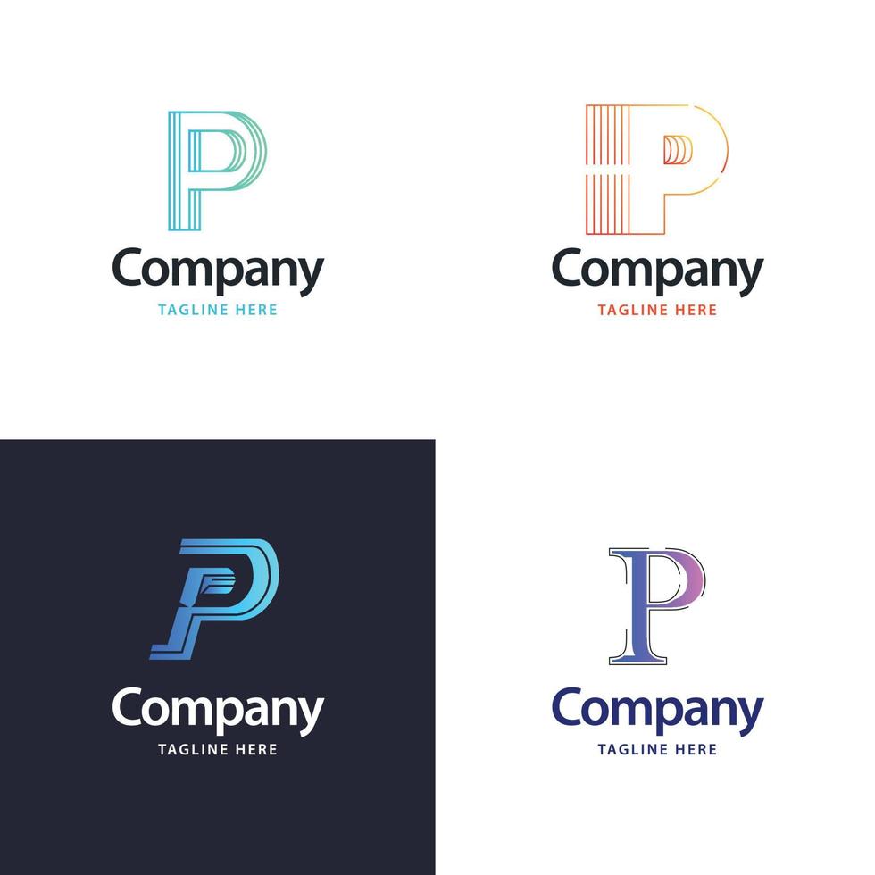 Letter P Big Logo Pack Design Creative Modern logos design for your business vector