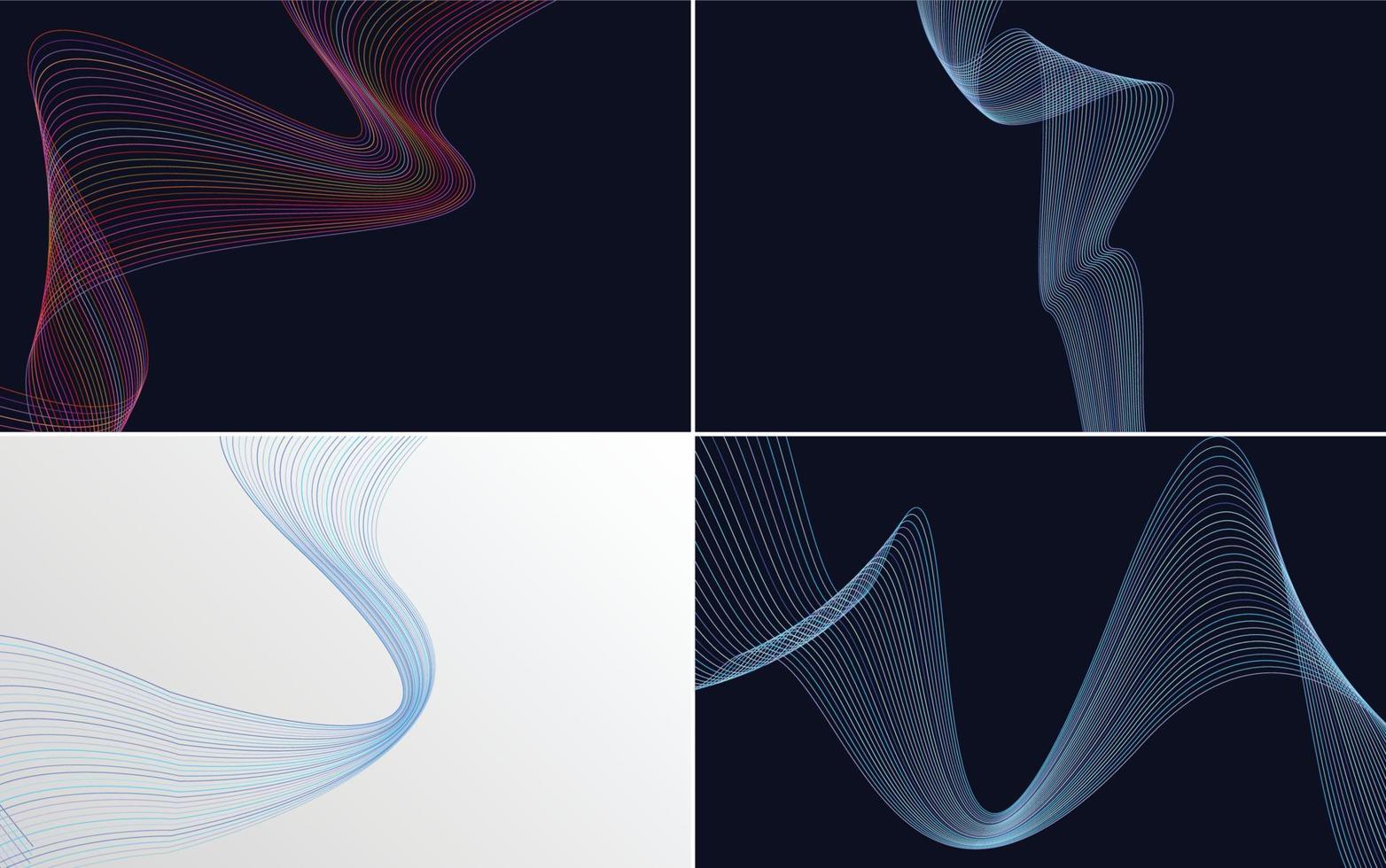 modern wave curve abstract presentation background Pack vector