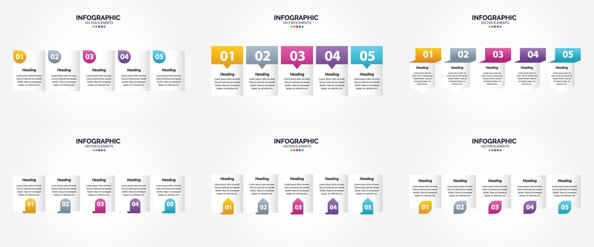 ilustración vectorial infografía conjunto de diseño plano para folleto publicitario y revista vector