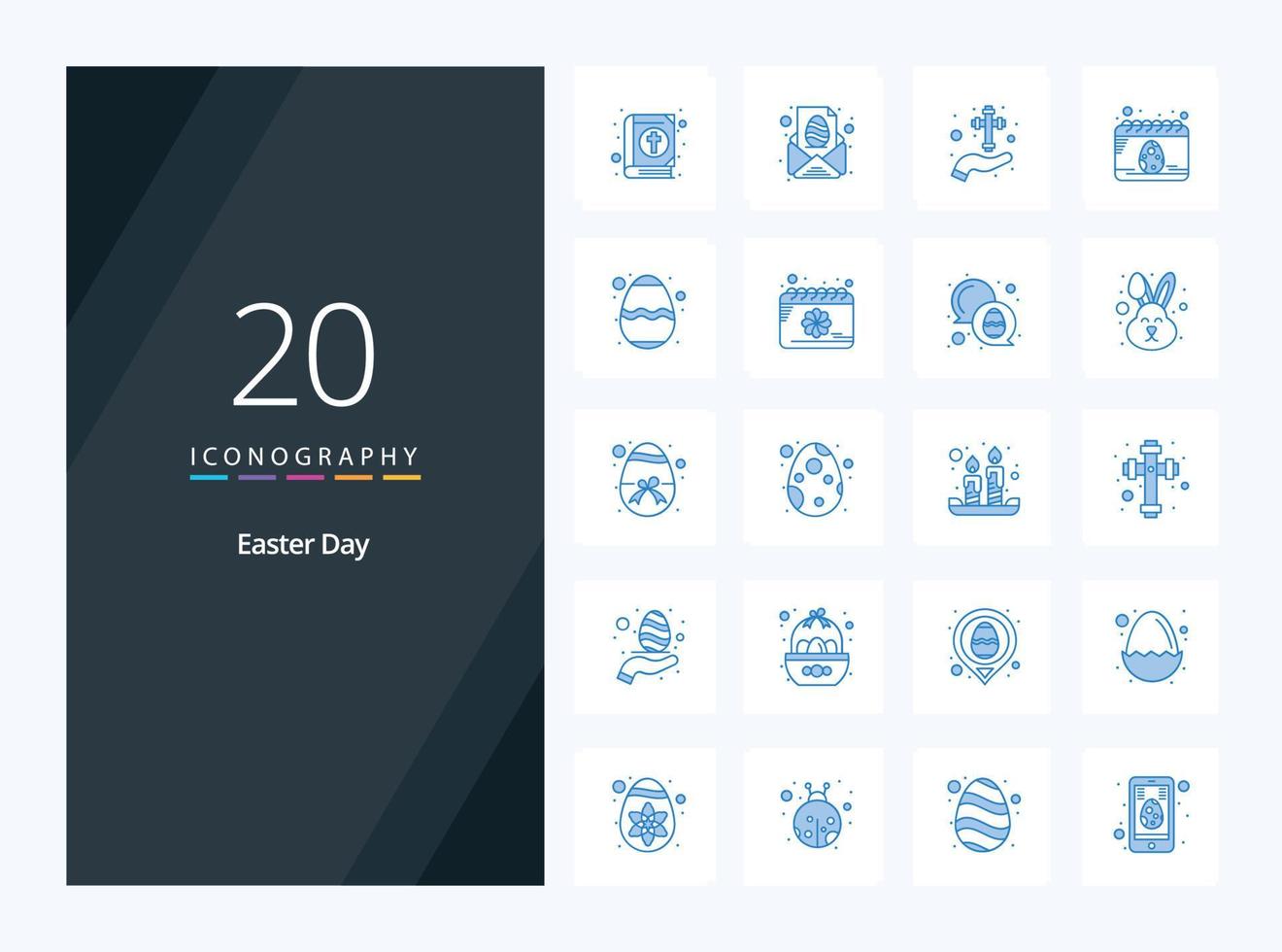 20 Easter Blue Color icon for presentation vector