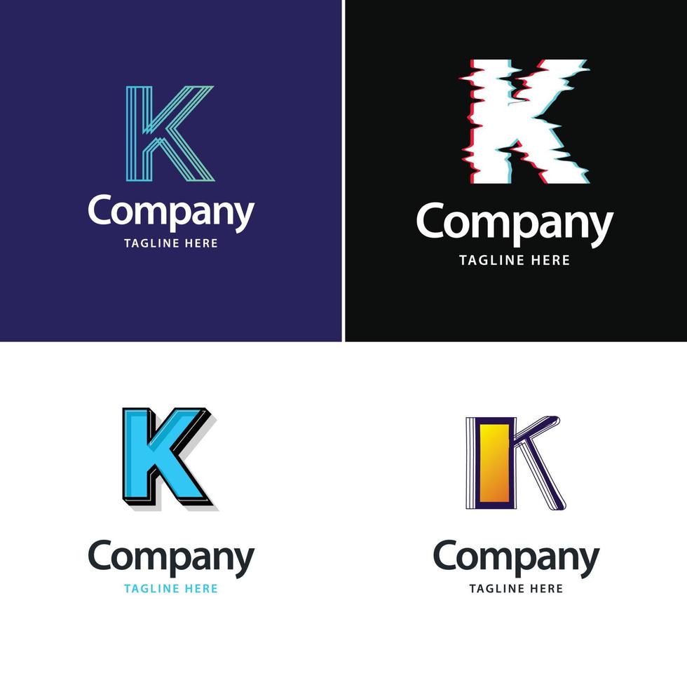 Letter K Big Logo Pack Design Creative Modern logos design for your business vector