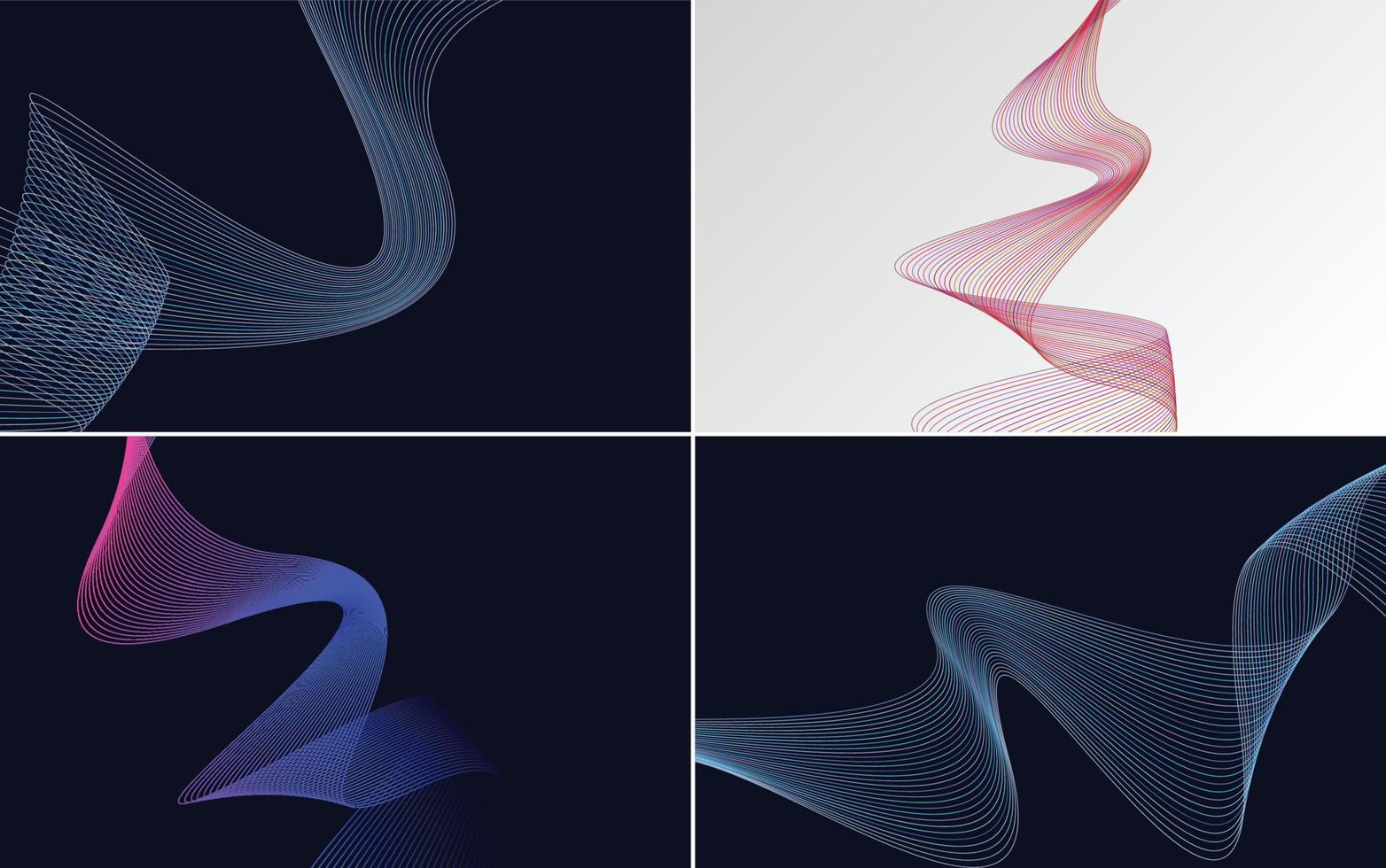 Collection of geometric minimal lines pattern set vector