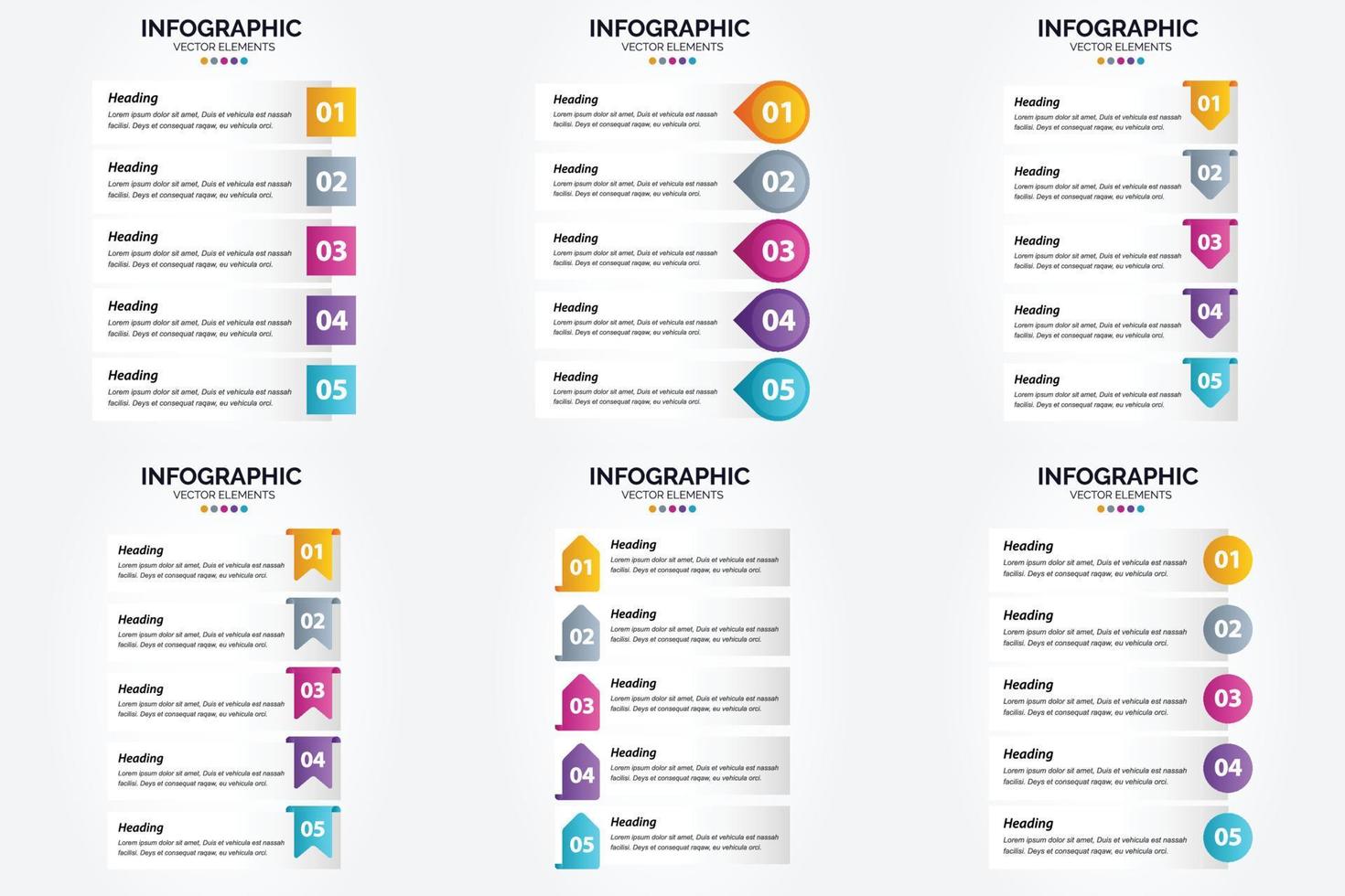 ilustración vectorial infografía conjunto de diseño plano para folleto publicitario y revista vector