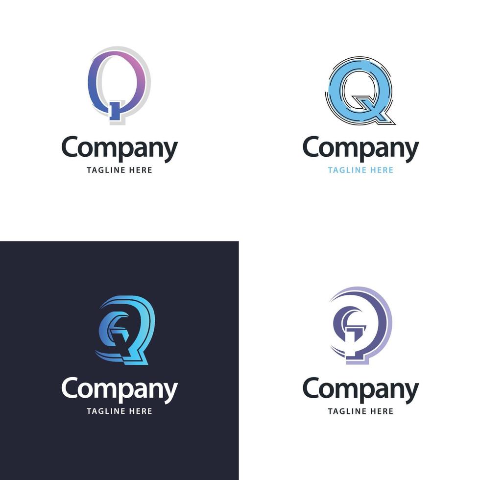 Letter Q Big Logo Pack Design Creative Modern logos design for your business vector