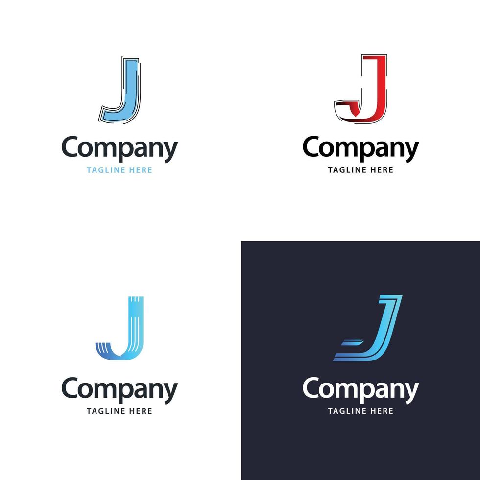 Letter J Big Logo Pack Design Creative Modern logos design for your business vector