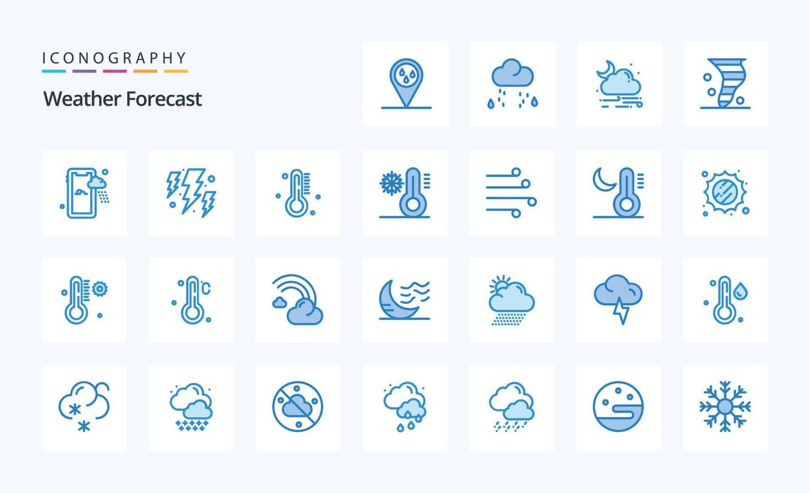 25 Weather Blue icon pack vector