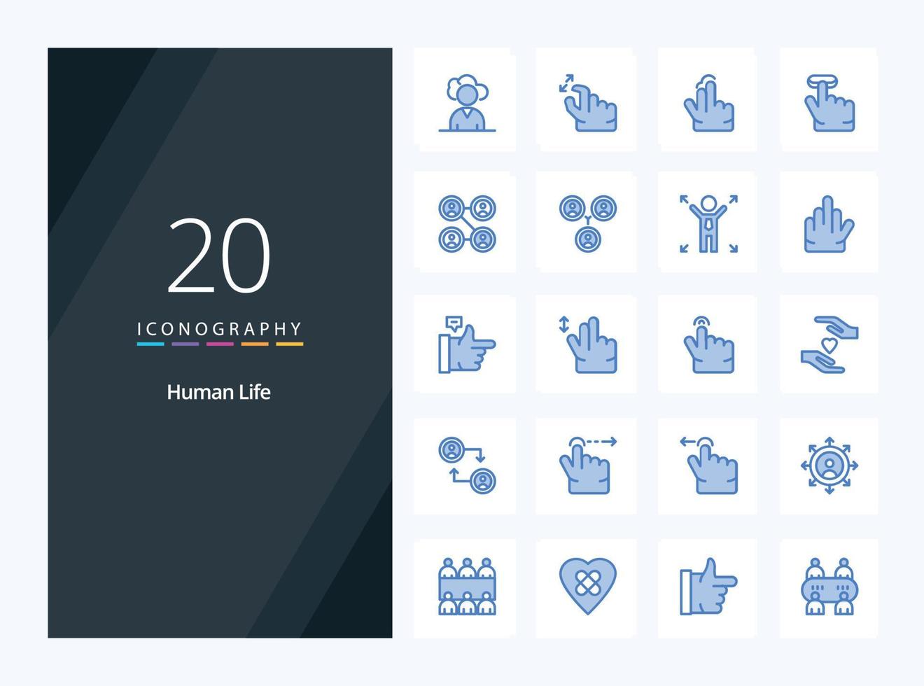 20 Human Blue Color icon for presentation vector