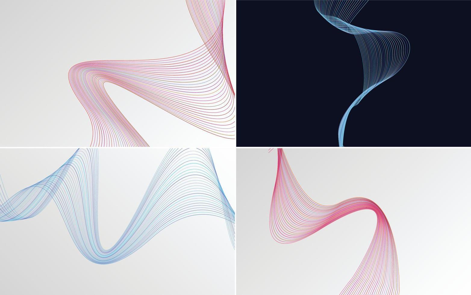 Collection of geometric minimal lines pattern set vector