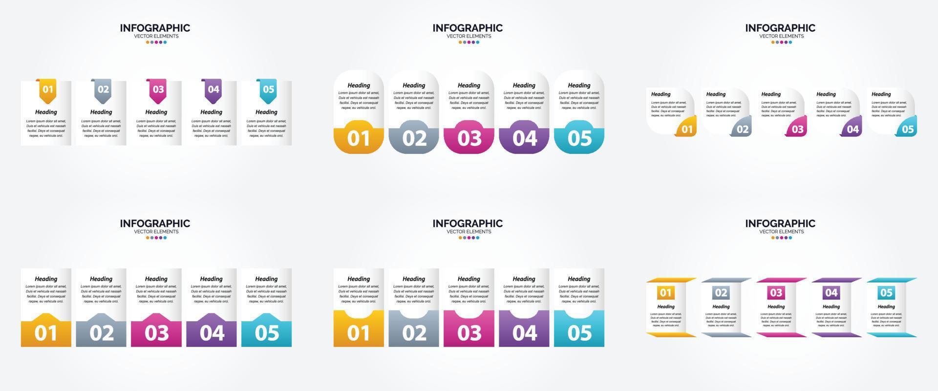 ilustración vectorial infografía conjunto de diseño plano para folleto publicitario y revista vector