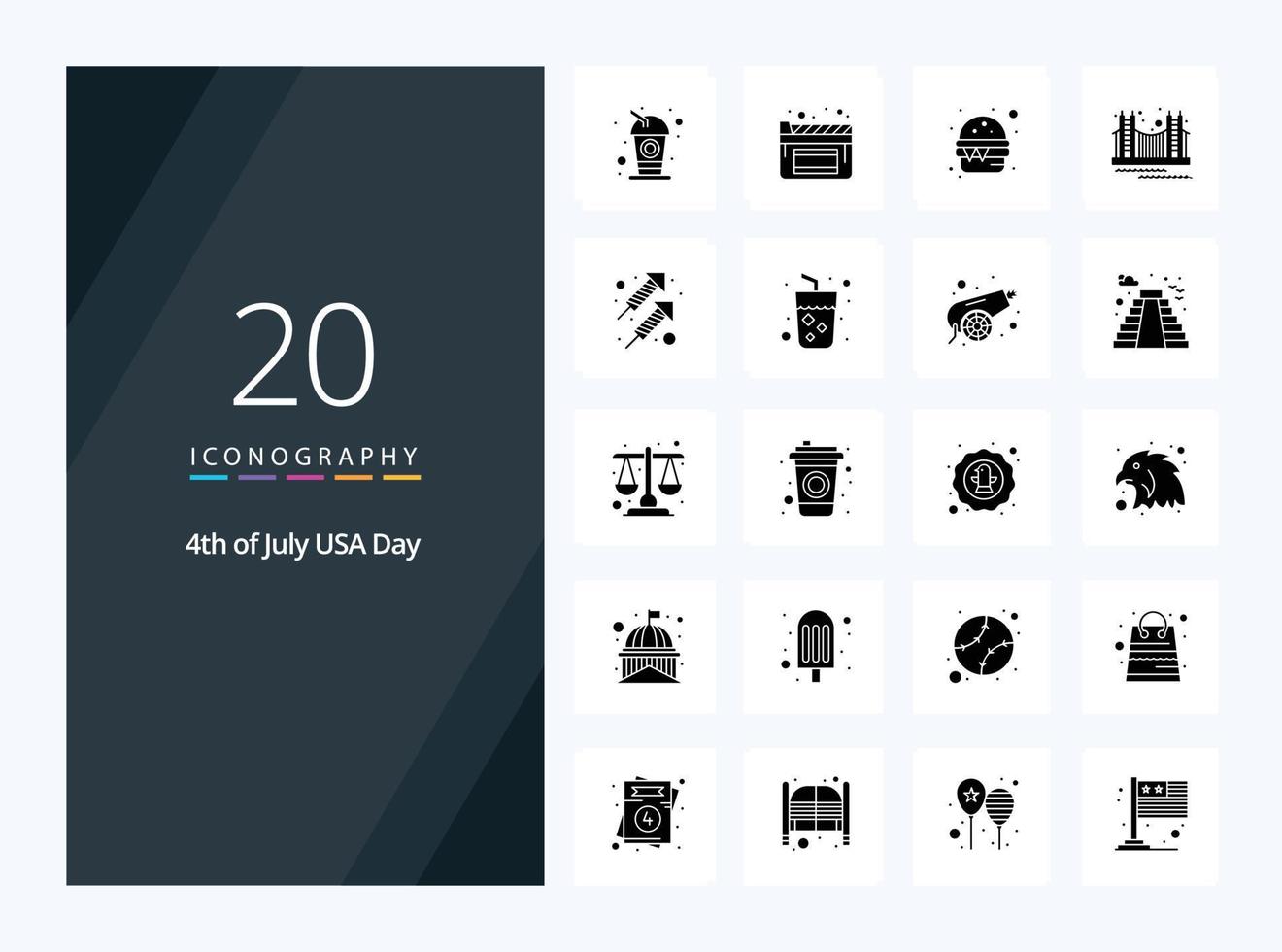20 Usa Solid Glyph icon for presentation vector