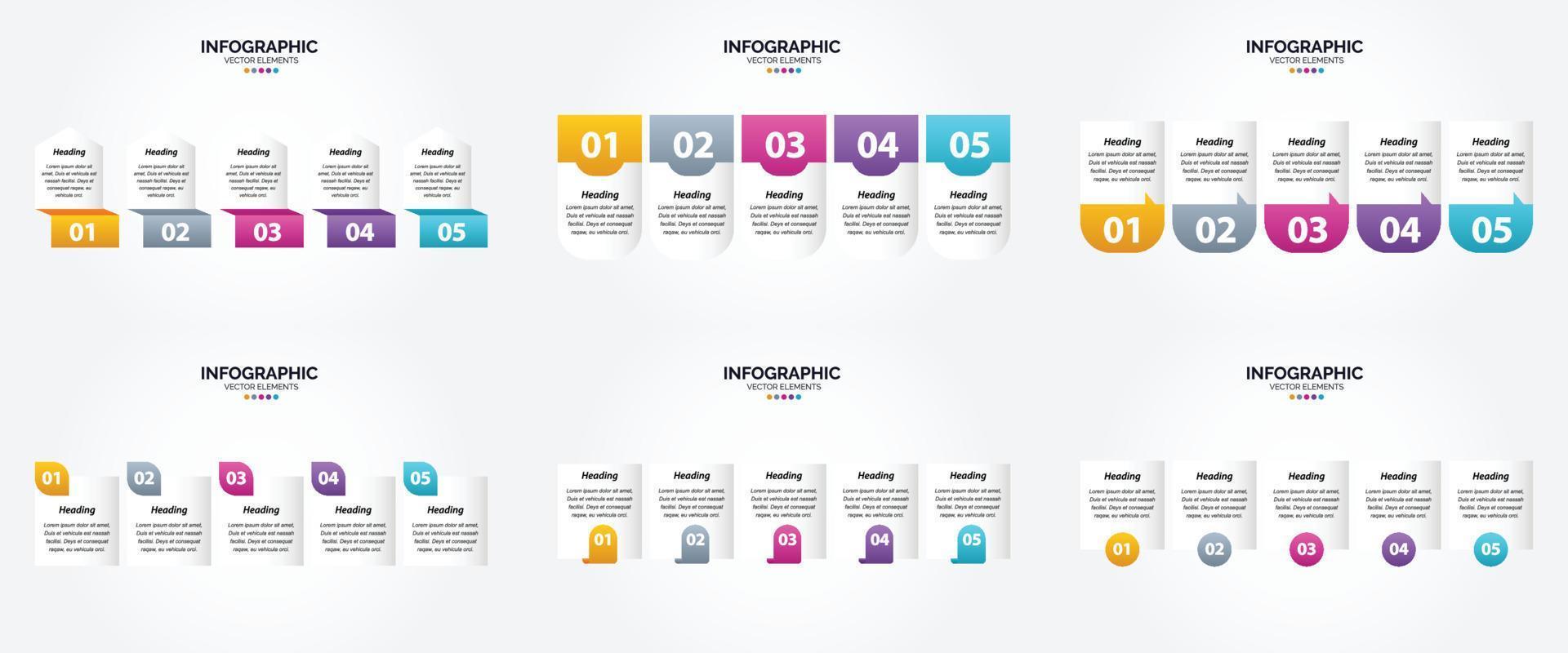 ilustración vectorial infografía conjunto de diseño plano para folleto publicitario y revista vector