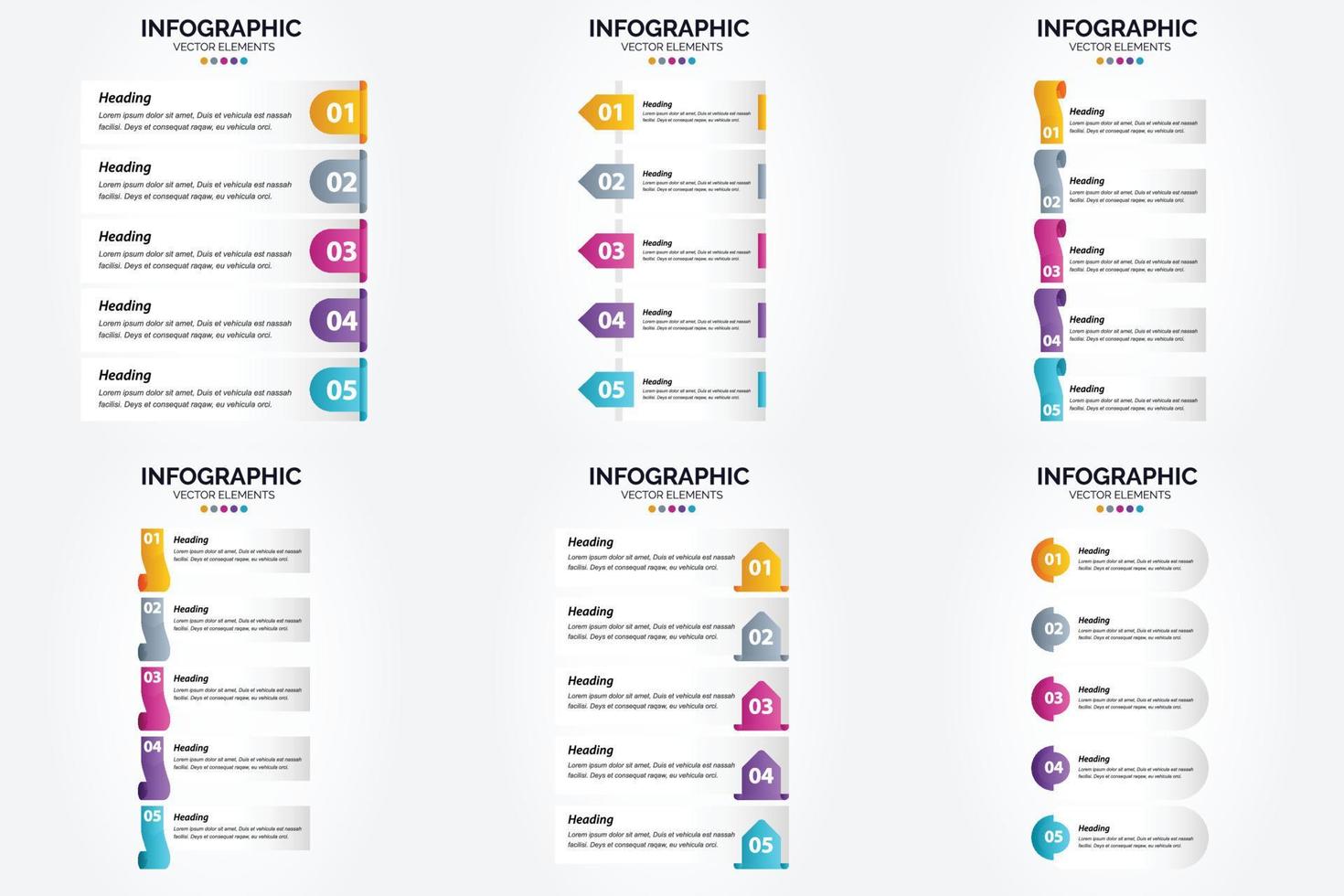 ilustración vectorial infografía conjunto de diseño plano para folleto publicitario y revista vector