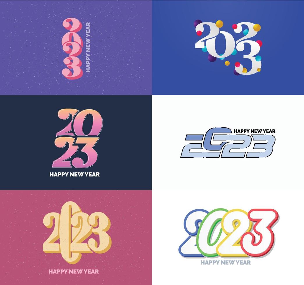 Big Set of 2023 Happy New Year logo text design 2023 number design template vector