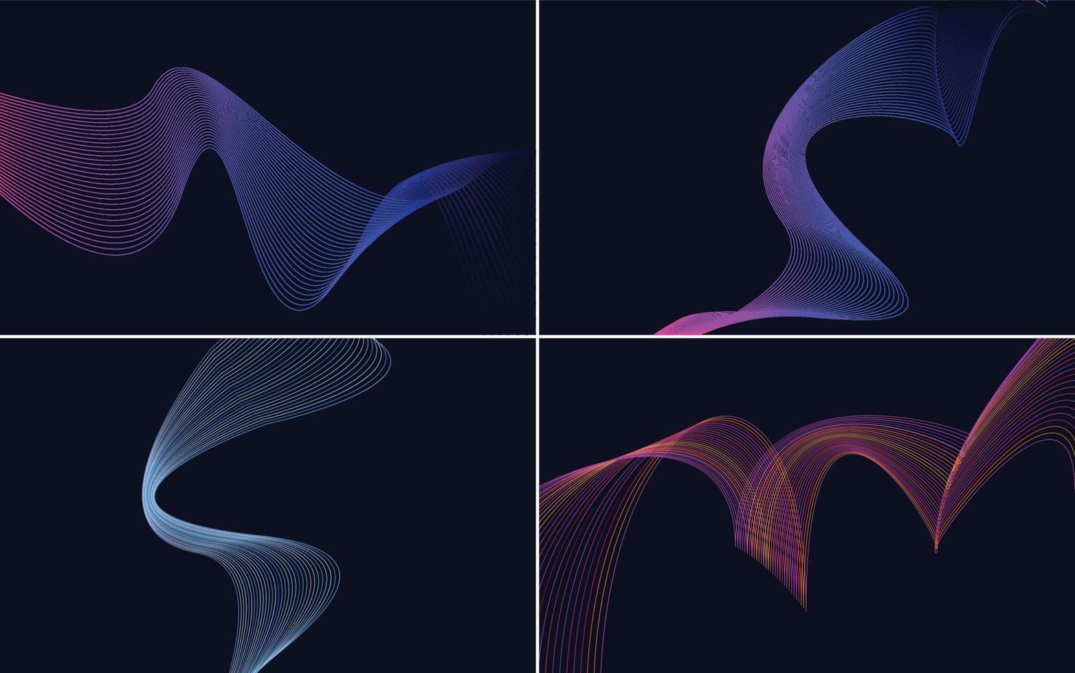 Collection of geometric minimal lines pattern set vector