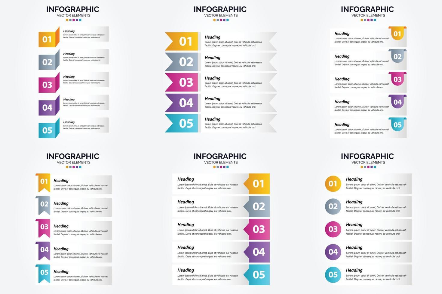 ilustración vectorial infografía conjunto de diseño plano para folleto publicitario y revista vector