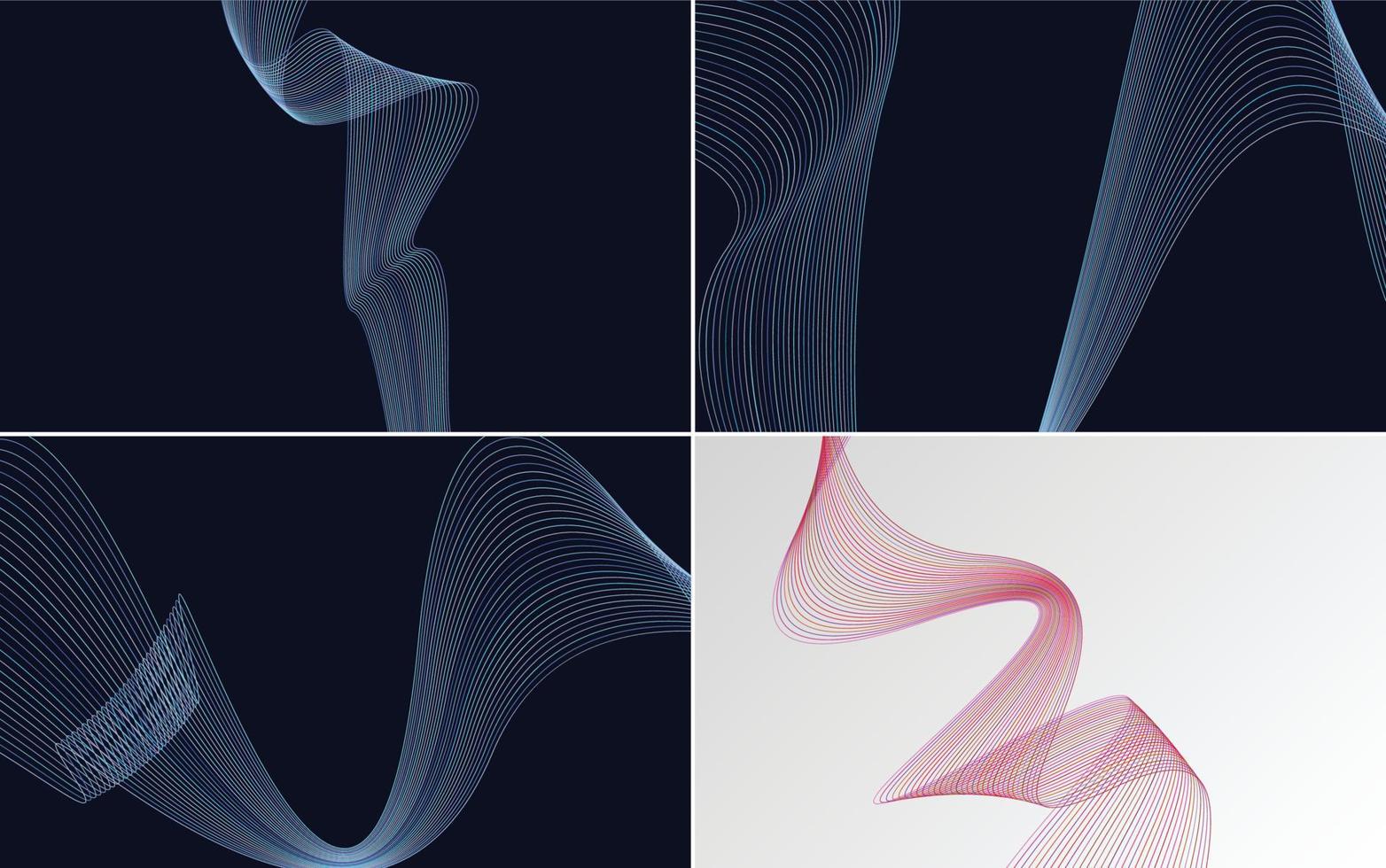 Collection of geometric minimal lines pattern set vector