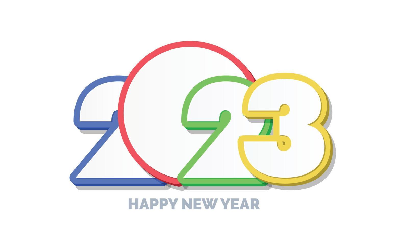 3D Happy new year 2023 logo design vector