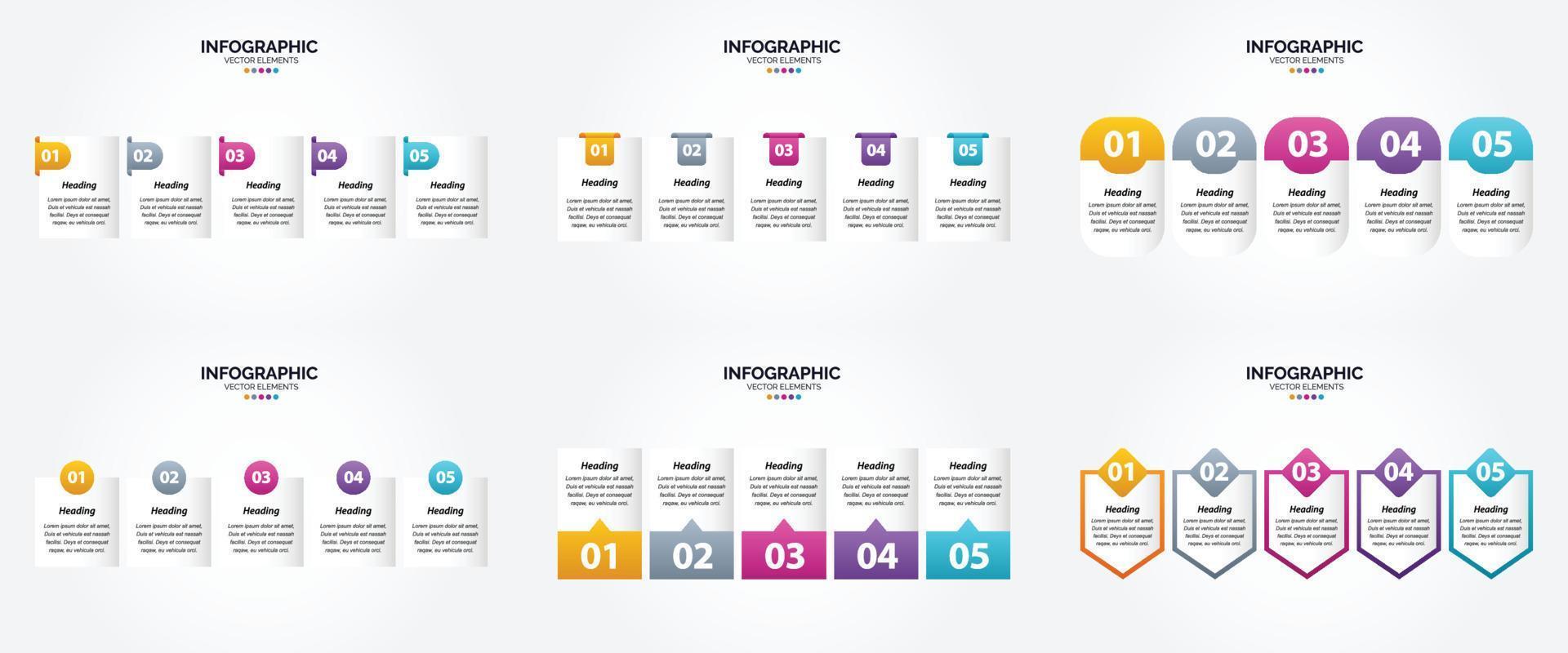 ilustración vectorial infografía conjunto de diseño plano para folleto publicitario y revista vector