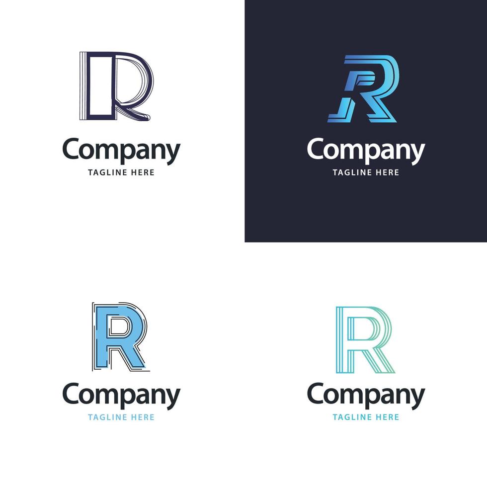 Letter R Big Logo Pack Design Creative Modern logos design for your business vector