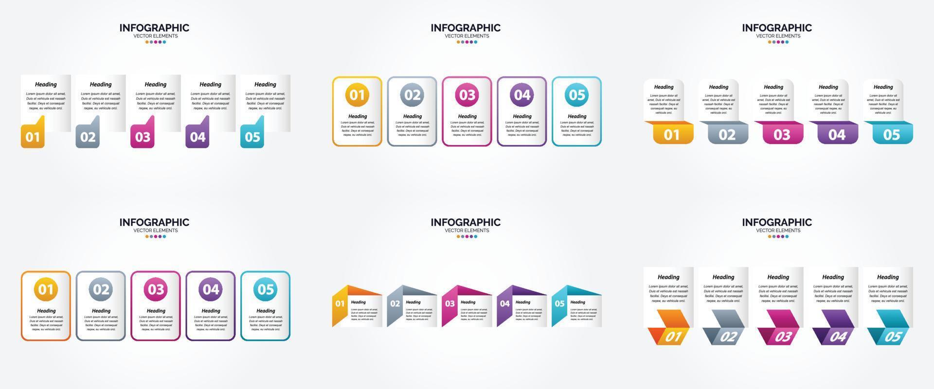 ilustración vectorial infografía conjunto de diseño plano para folleto publicitario y revista vector