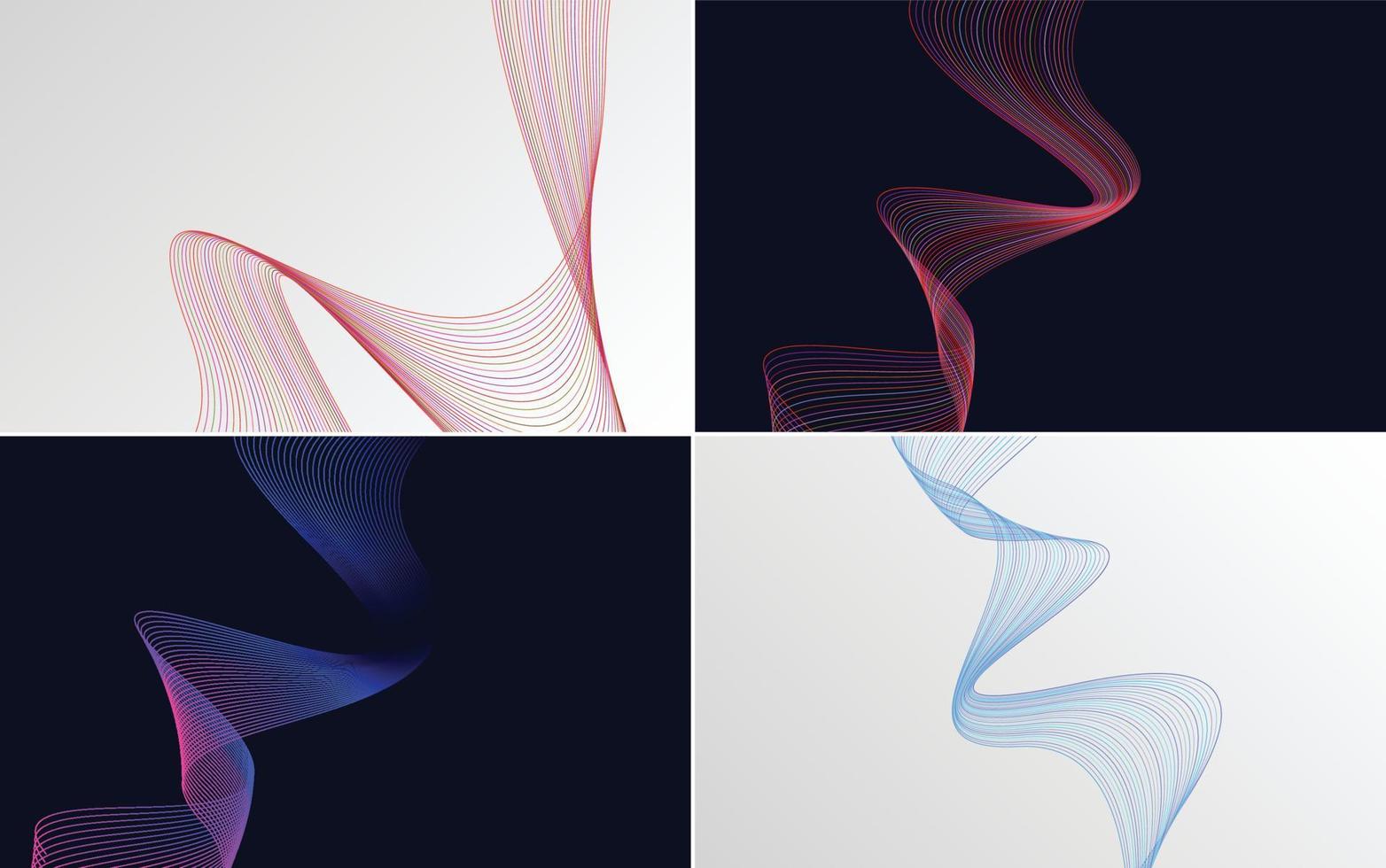 Collection of geometric minimal lines pattern set vector
