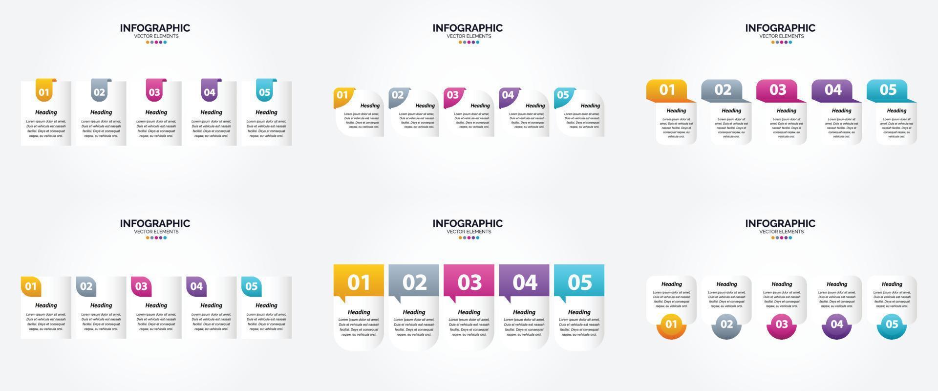 ilustración vectorial infografía conjunto de diseño plano para folleto publicitario y revista vector