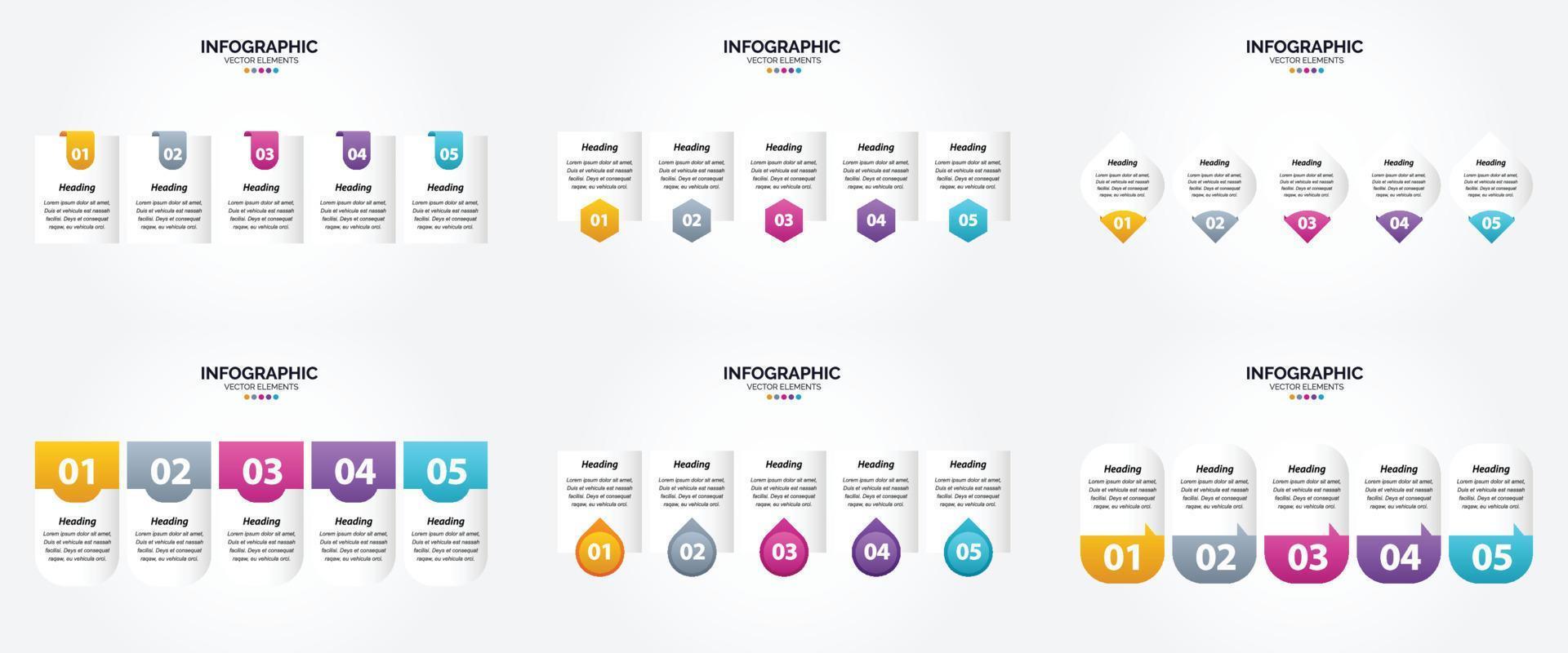 ilustración vectorial infografía conjunto de diseño plano para folleto publicitario y revista vector